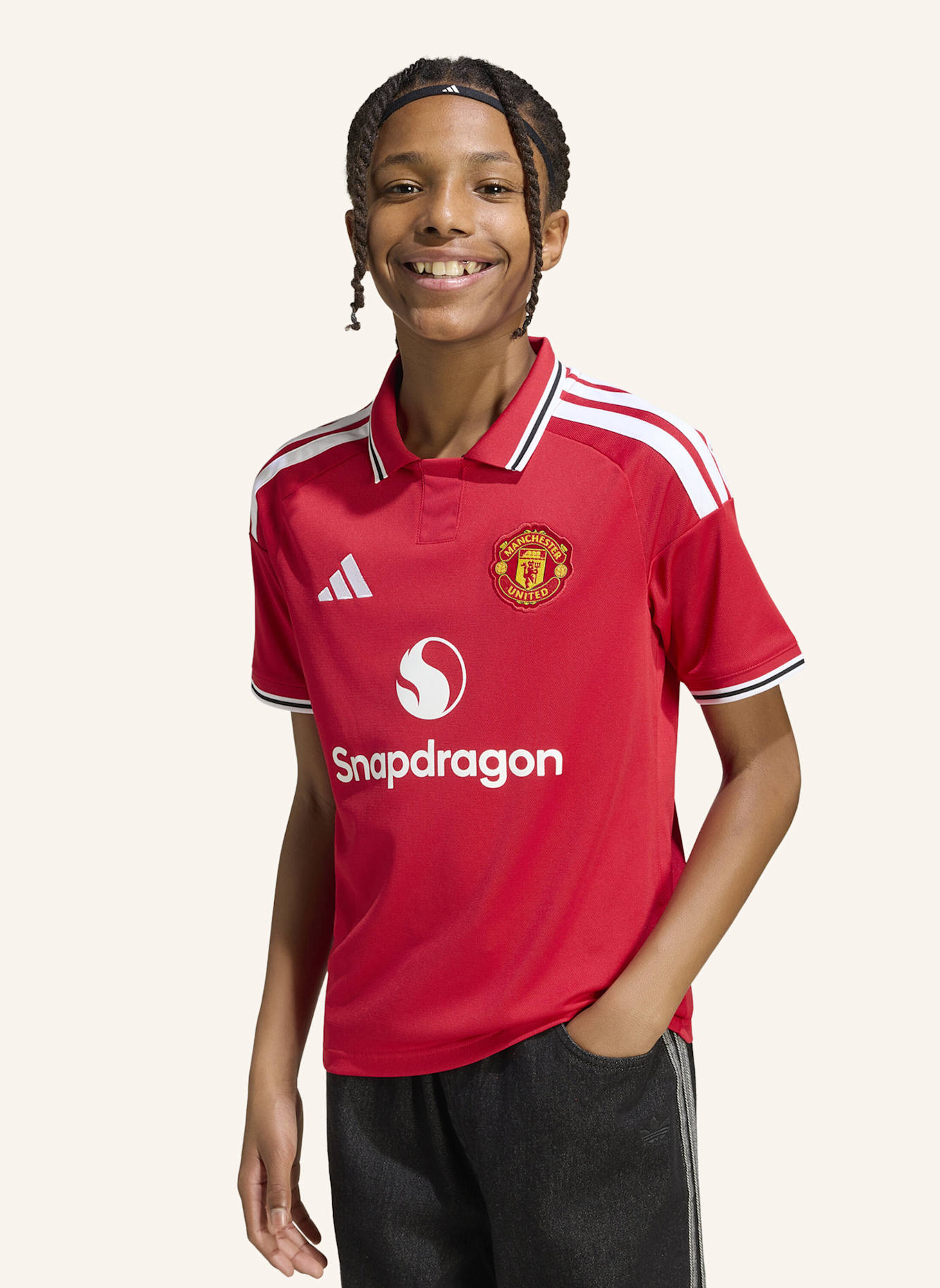 adidas MANCHESTER UNITED 26/27 KIDS HEIMTRIKOT: ROT