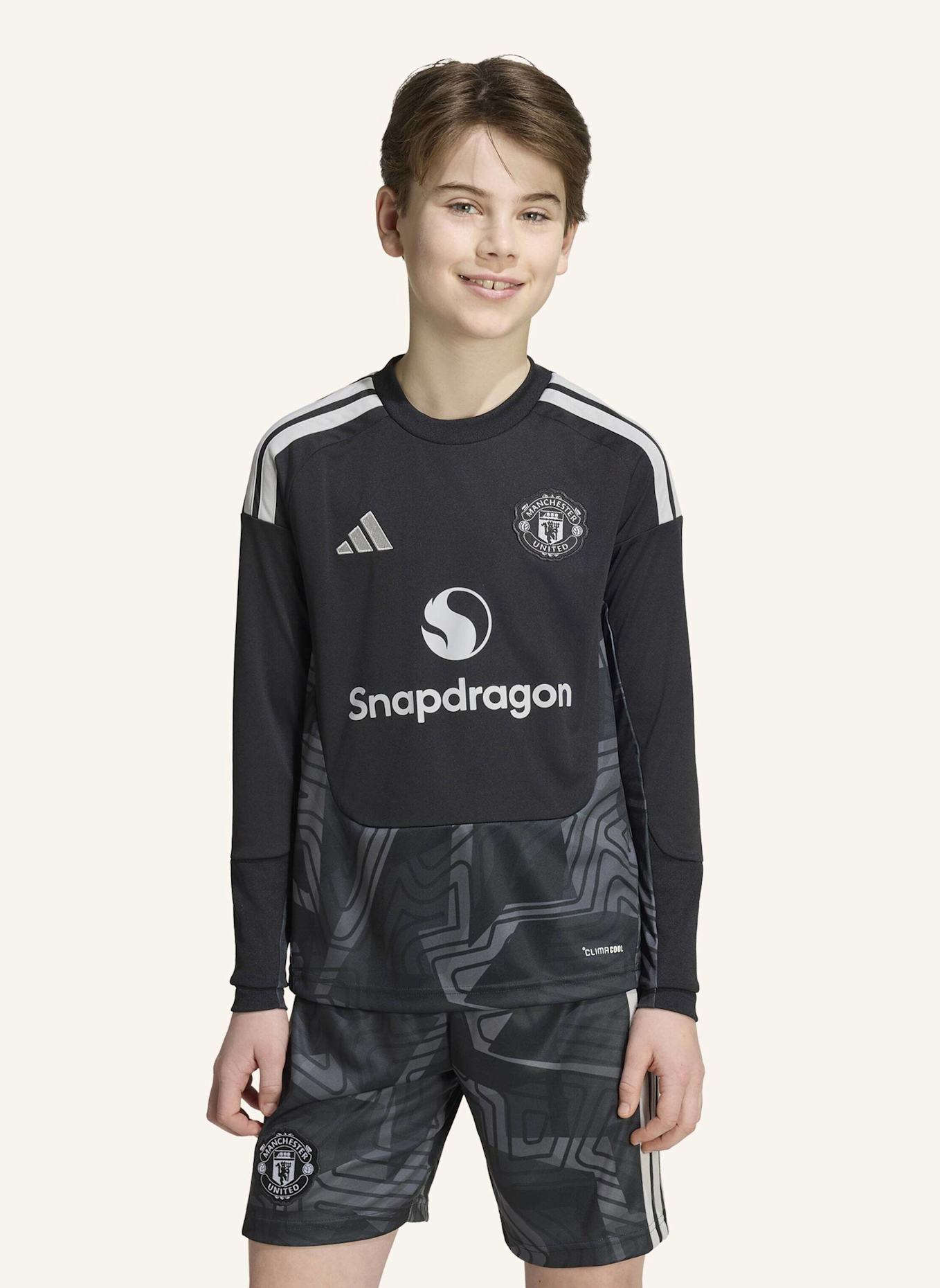 adidas MANCHESTER UNITED 26/27 KIDS TORWARTTRIKOT, LANGÄRMELIG: SCHWARZ