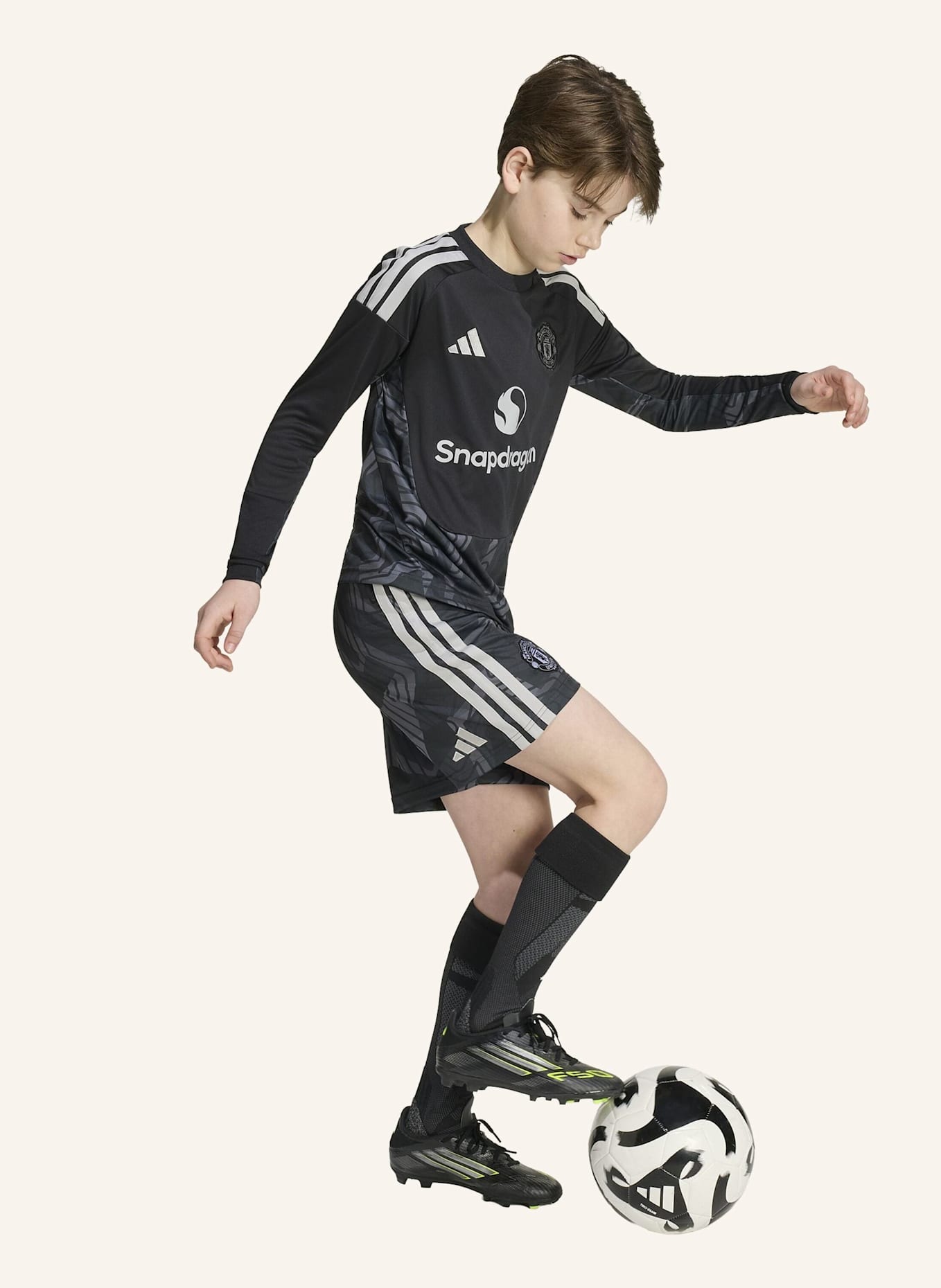 adidas MANCHESTER UNITED 26/27 KIDS TORWARTTRIKOT, LANGÄRMELIG: SCHWARZ