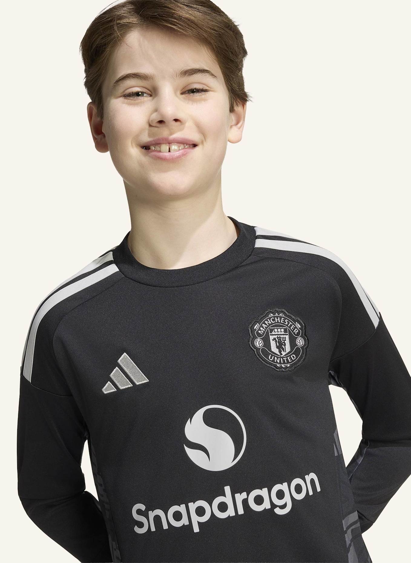 adidas MANCHESTER UNITED 26/27 KIDS TORWARTTRIKOT, LANGÄRMELIG: SCHWARZ