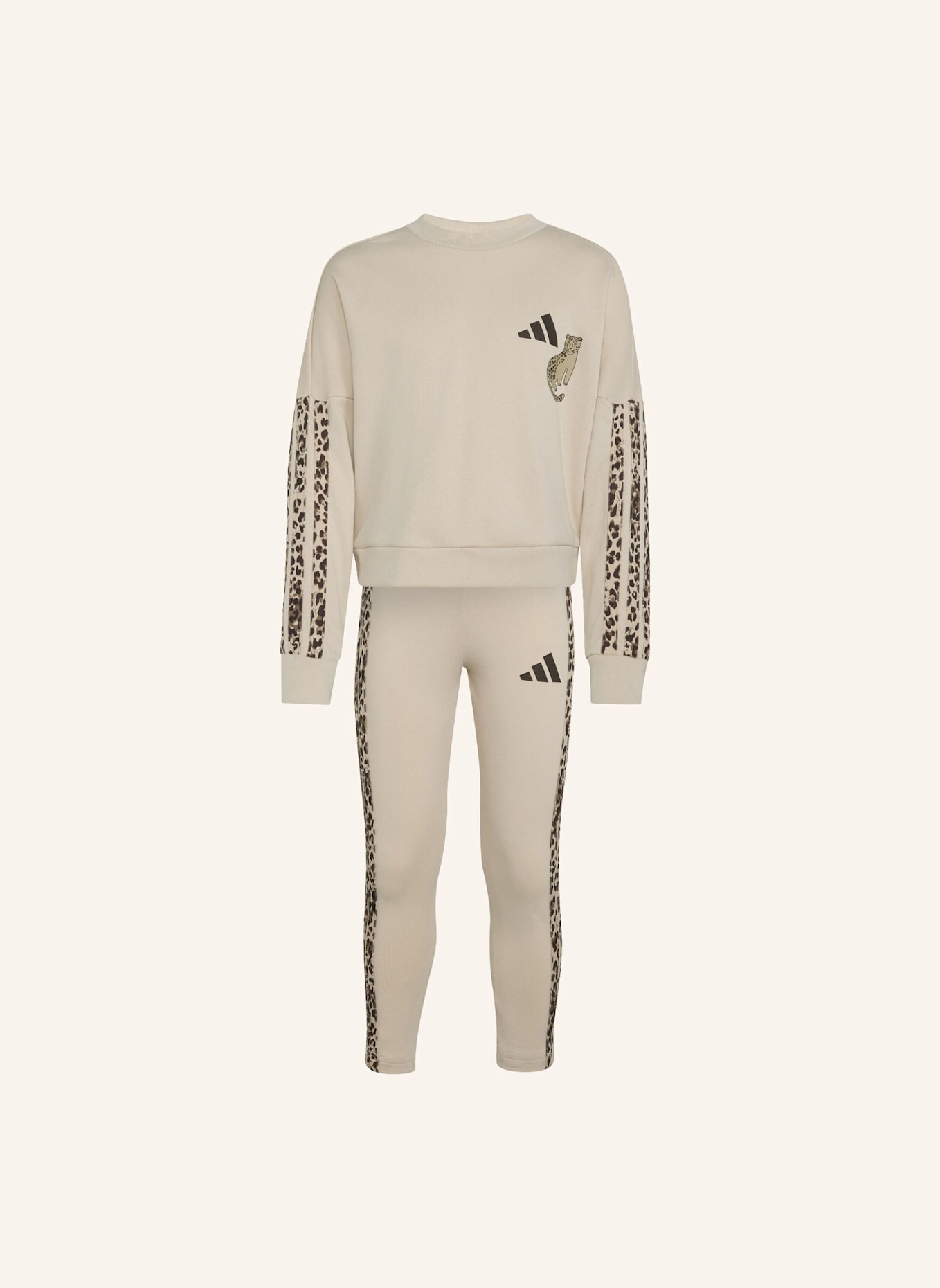 adidas SET, LEGGINGS, ANIMALPRINT: BEIGE/ BRAUN