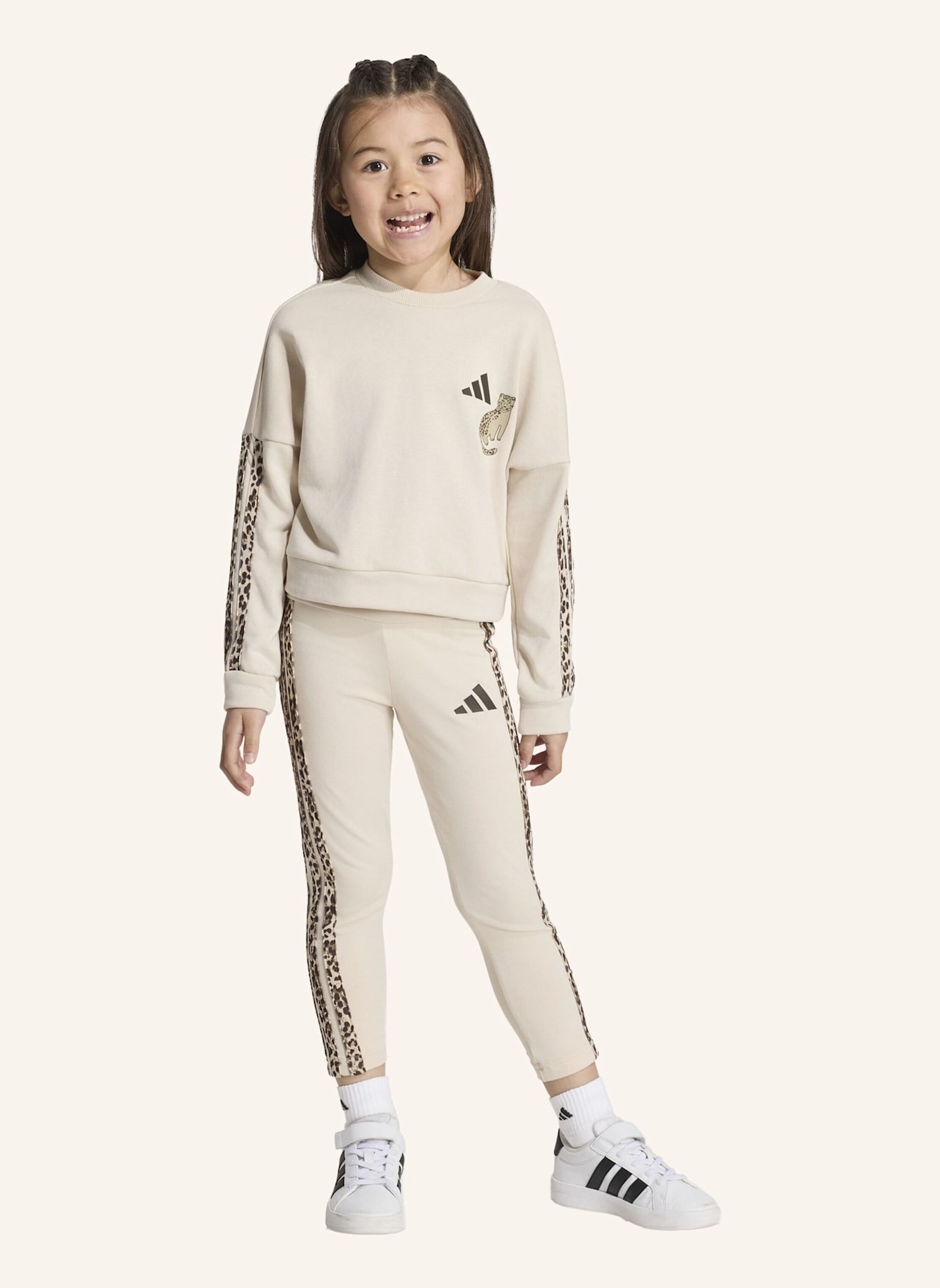 adidas SET, LEGGINGS, ANIMALPRINT: BEIGE/ BRAUN