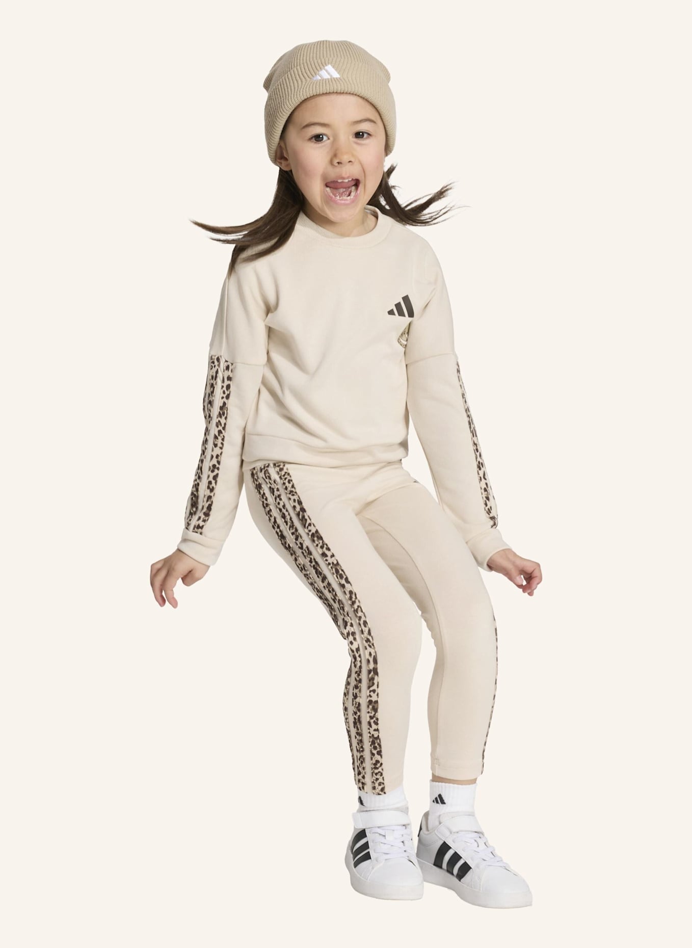 adidas SET, LEGGINGS, ANIMALPRINT: BEIGE/ BRAUN