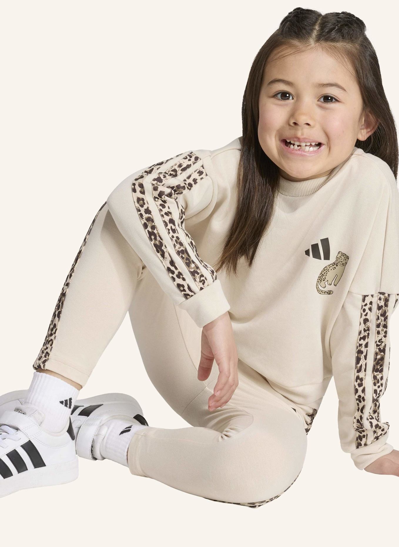 adidas SET, LEGGINGS, ANIMALPRINT: BEIGE/ BRAUN