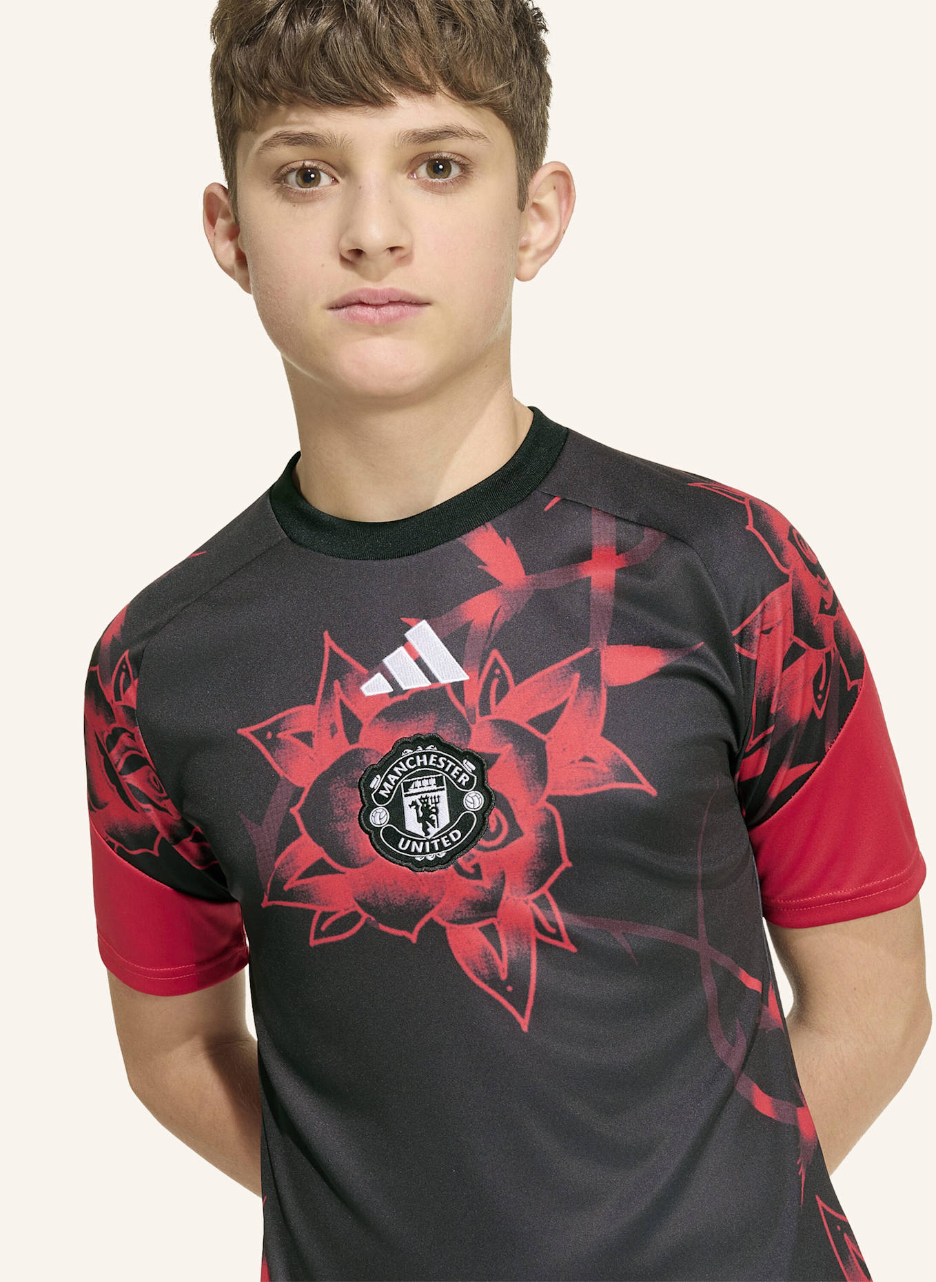adidas MANCHESTER UNITED 26/27 KIDS PRE-MATCH TRIKOT: SCHWARZ