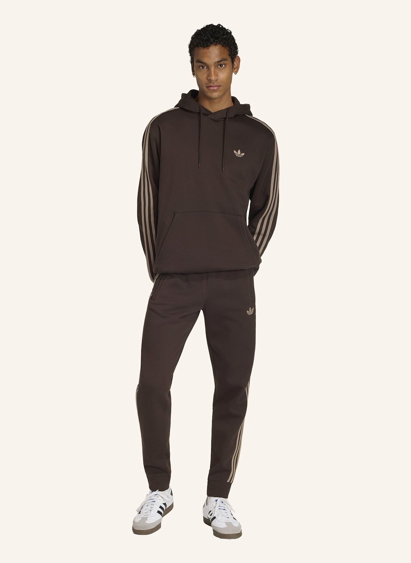 adidas Originals 3-STREIFEN-HOODIE: BRAUN
