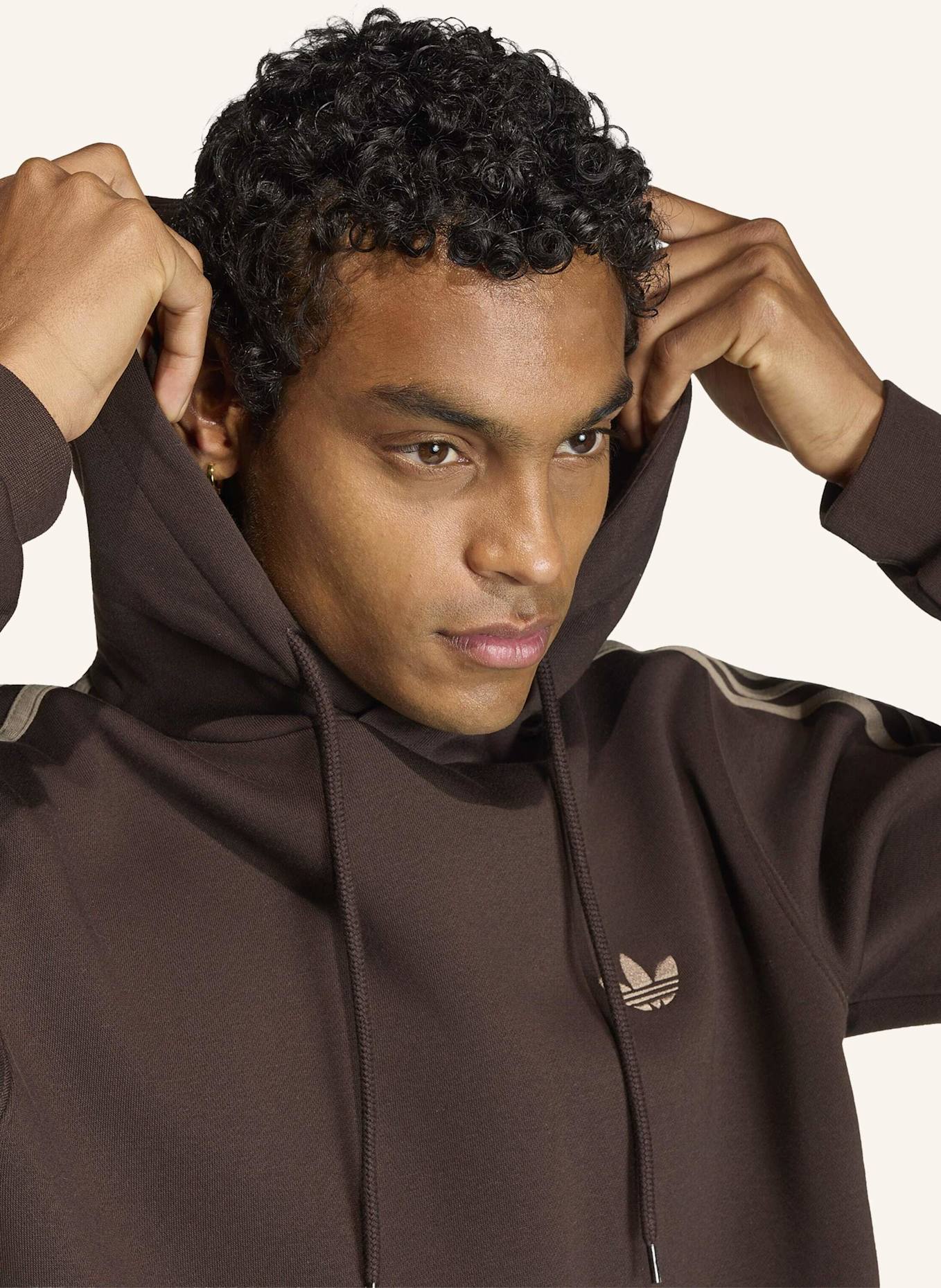 adidas Originals 3-STREIFEN-HOODIE: BRAUN