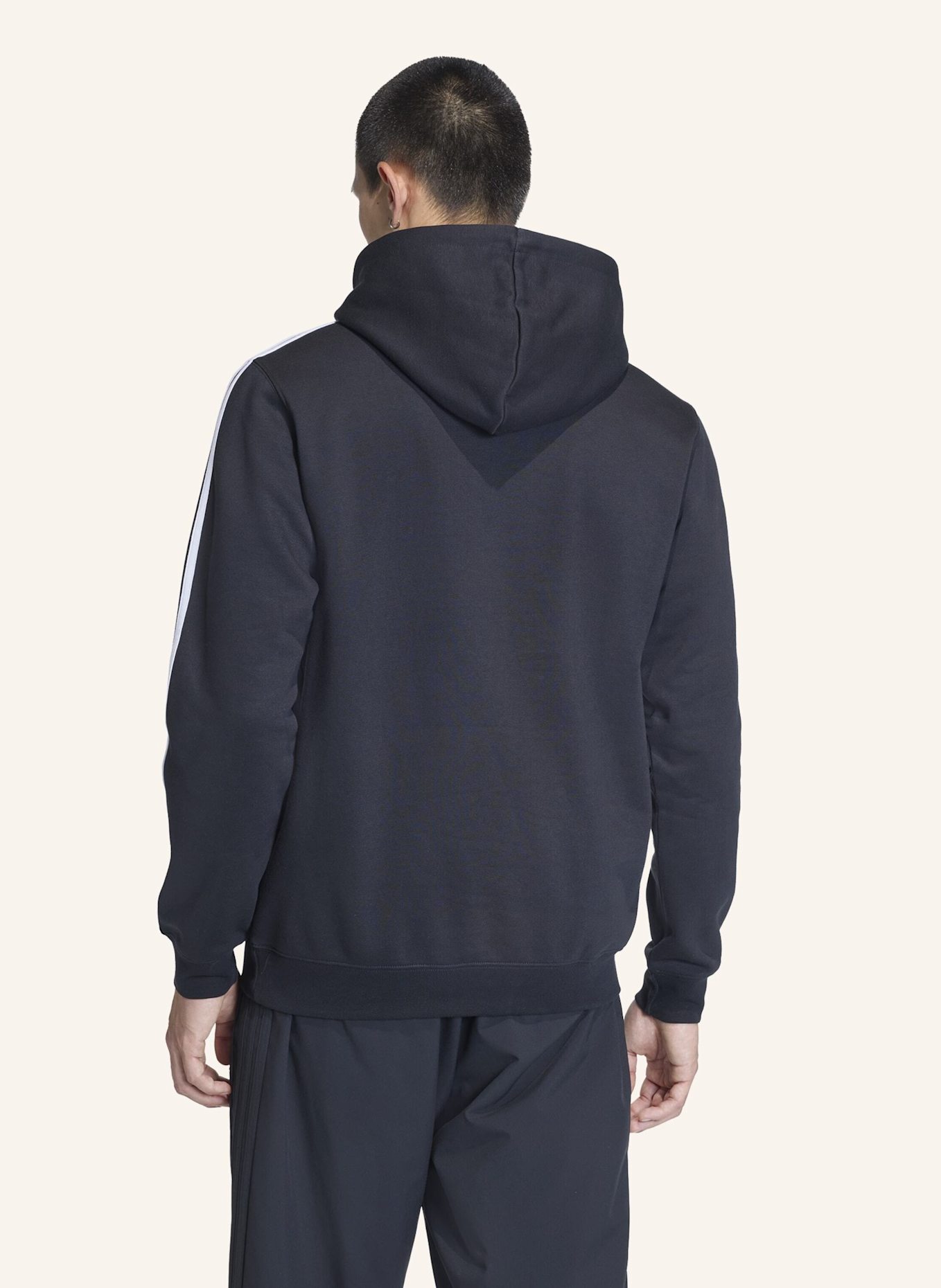 adidas Originals 3-STREIFEN-HOODIE: SCHWARZ