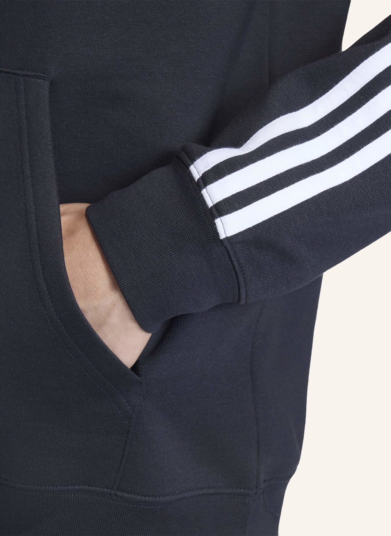 adidas Originals 3-STREIFEN-HOODIE: SCHWARZ