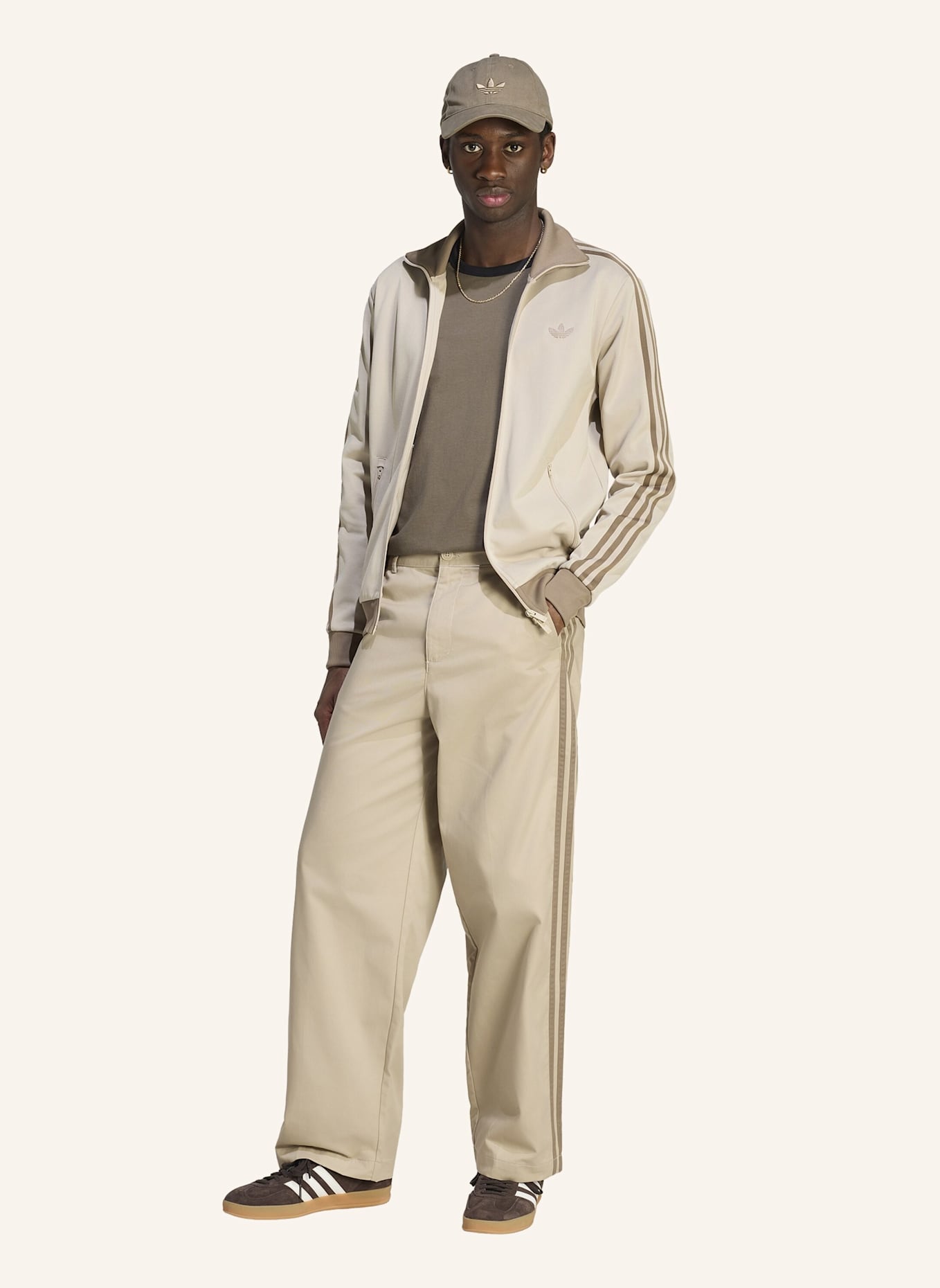 adidas Originals 3-STREIFEN HOSE MIT FALTENDETAIL: BEIGE