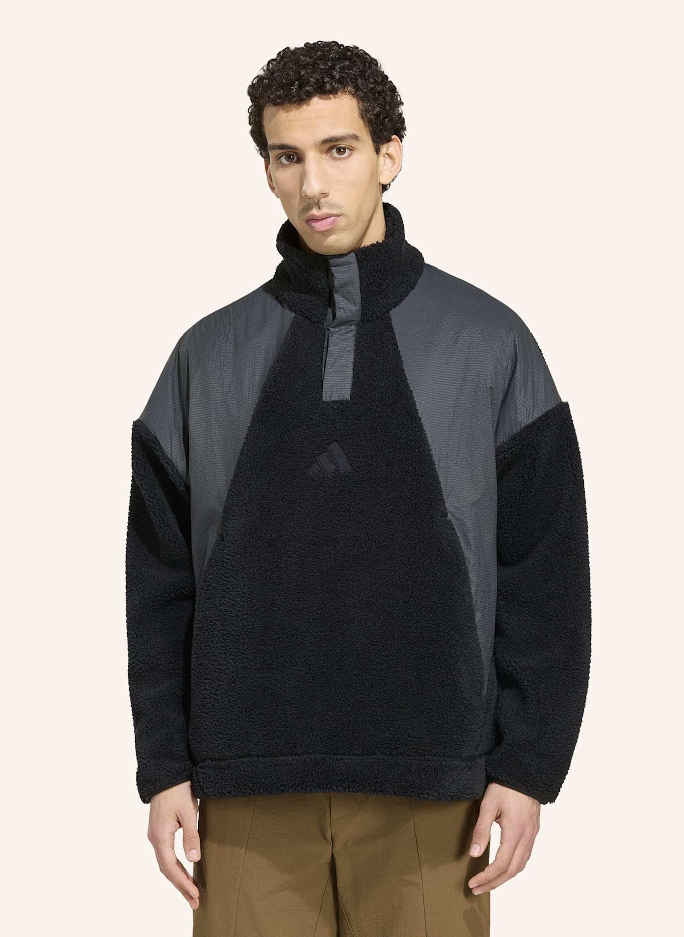 adidas TERREX TERREX XPLORIC CLIMAWARM PULLOVER, FLAUSCHIGES MATERIAL, DRUCKKNOPFVERSCHLUSS: SCHWARZ