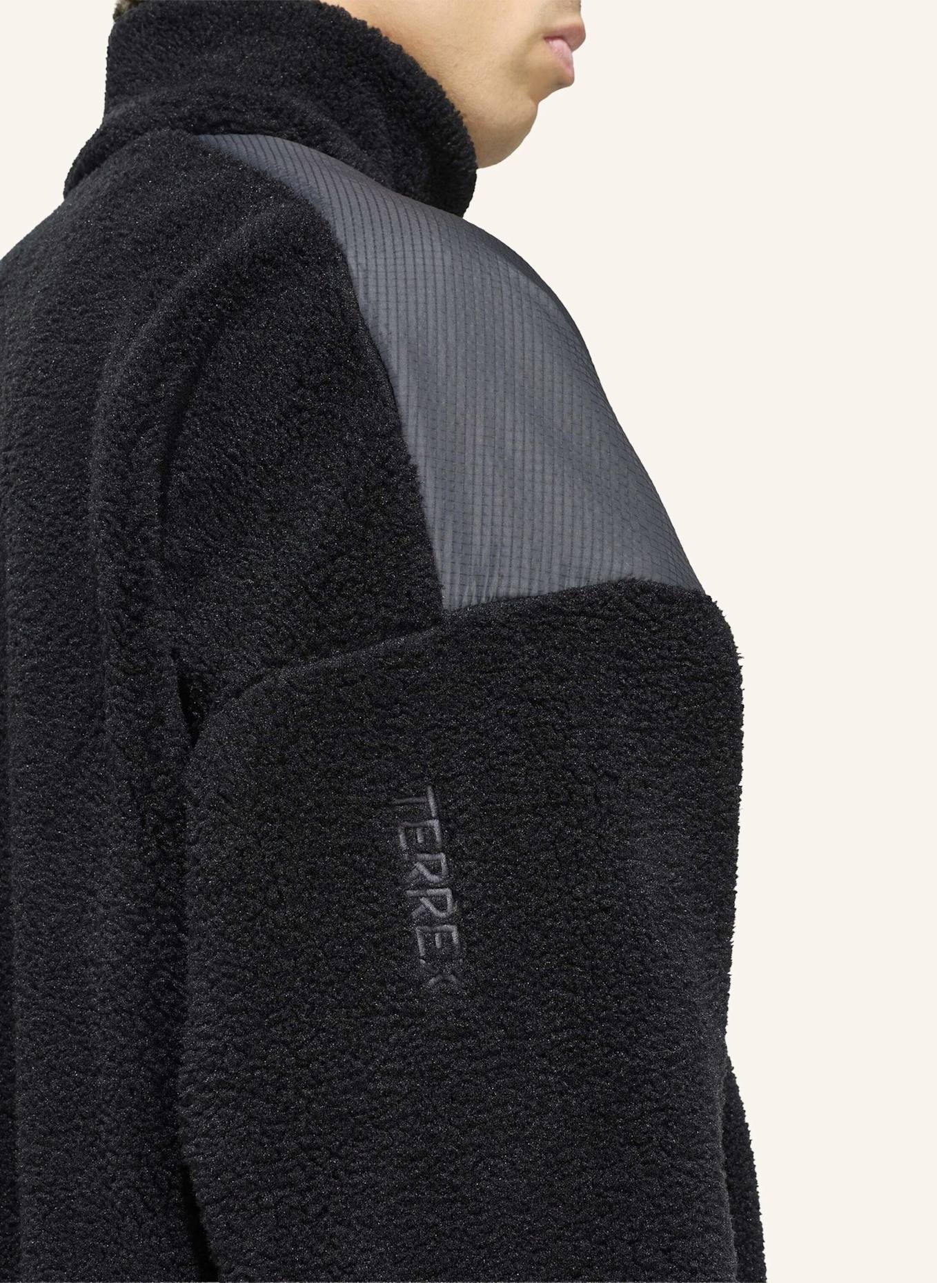 adidas TERREX TERREX XPLORIC CLIMAWARM PULLOVER, FLAUSCHIGES MATERIAL, DRUCKKNOPFVERSCHLUSS: SCHWARZ