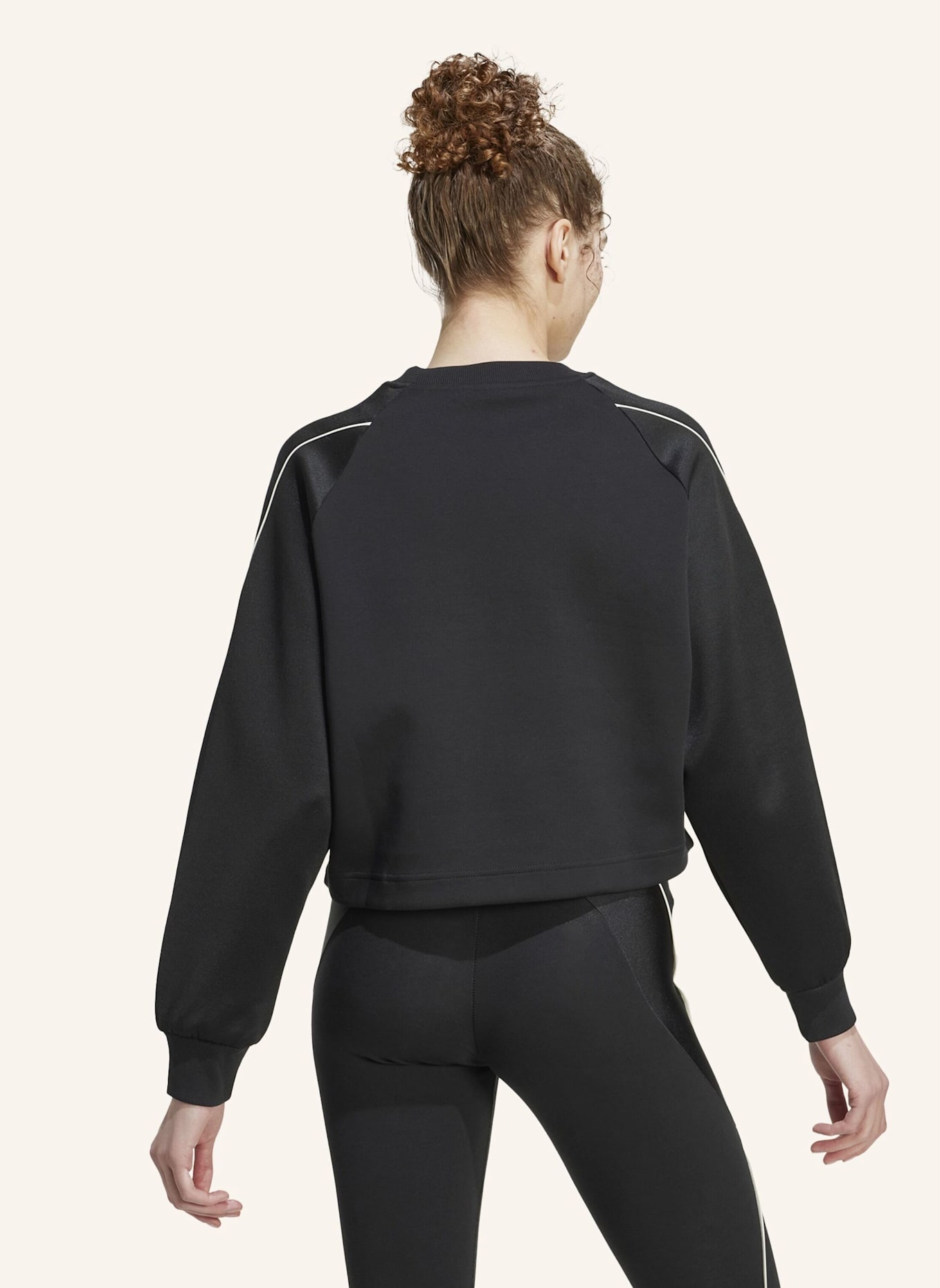 adidas STADIUM 3-STREIFEN SWEATSHIRT MIT RUNDHALSAUSSCHNITT: SCHWARZ/ WEISS