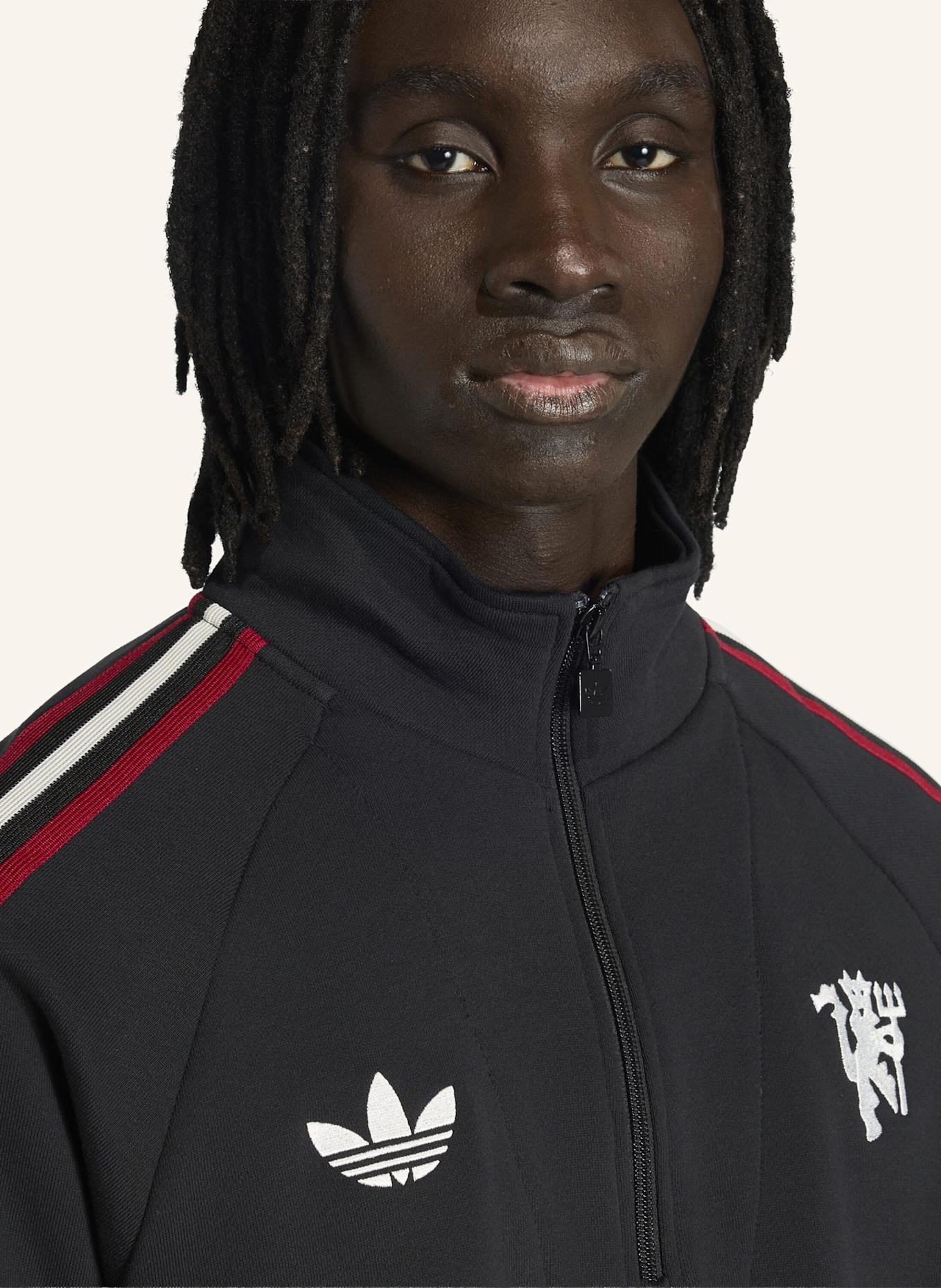 adidas MANCHESTER UNITED ORIGINALS HALF ZIP OBERTEIL: SCHWARZ