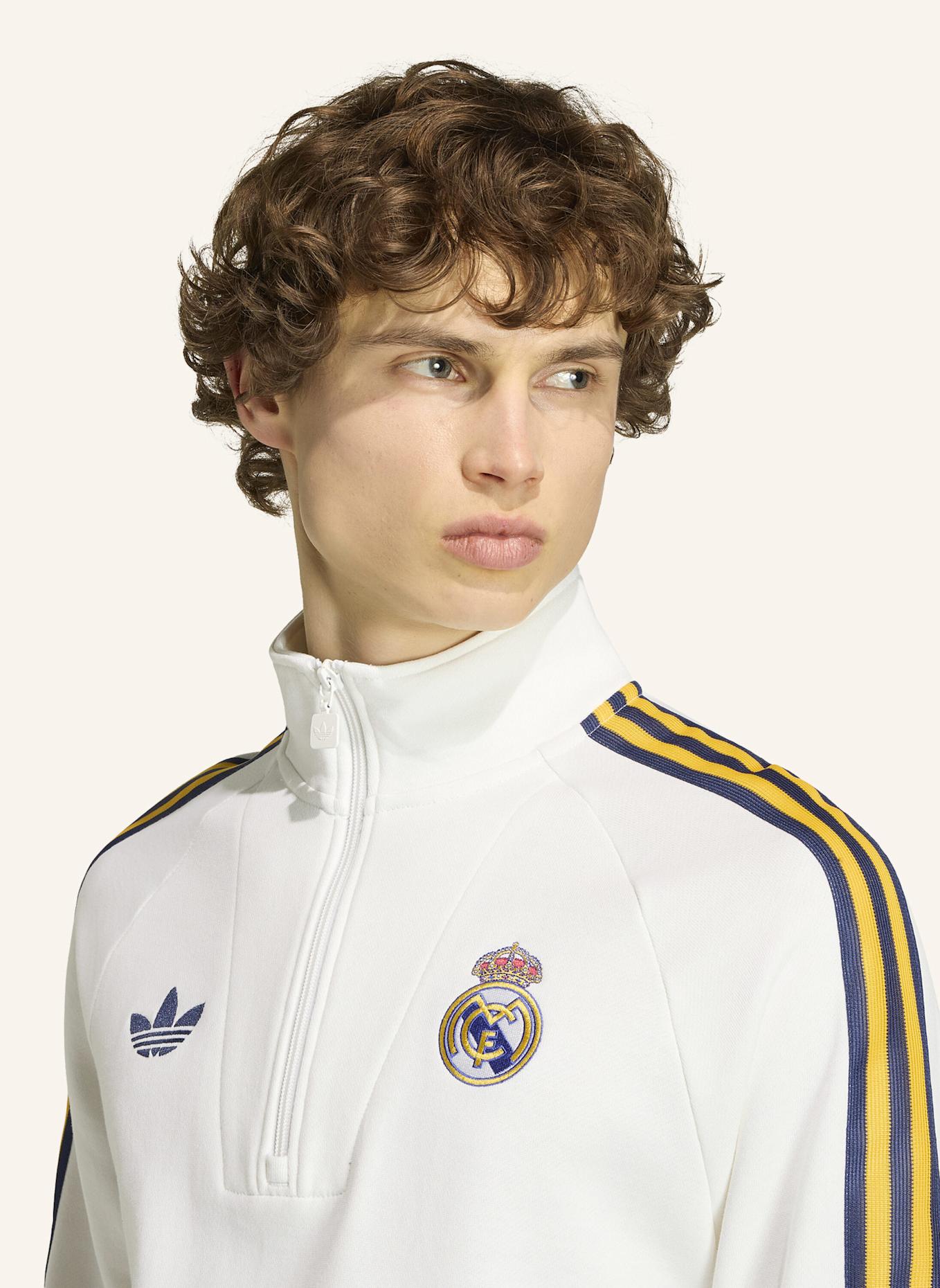 adidas REAL MADRID ORIGINALS HALF ZIP OBERTEIL: WEISS