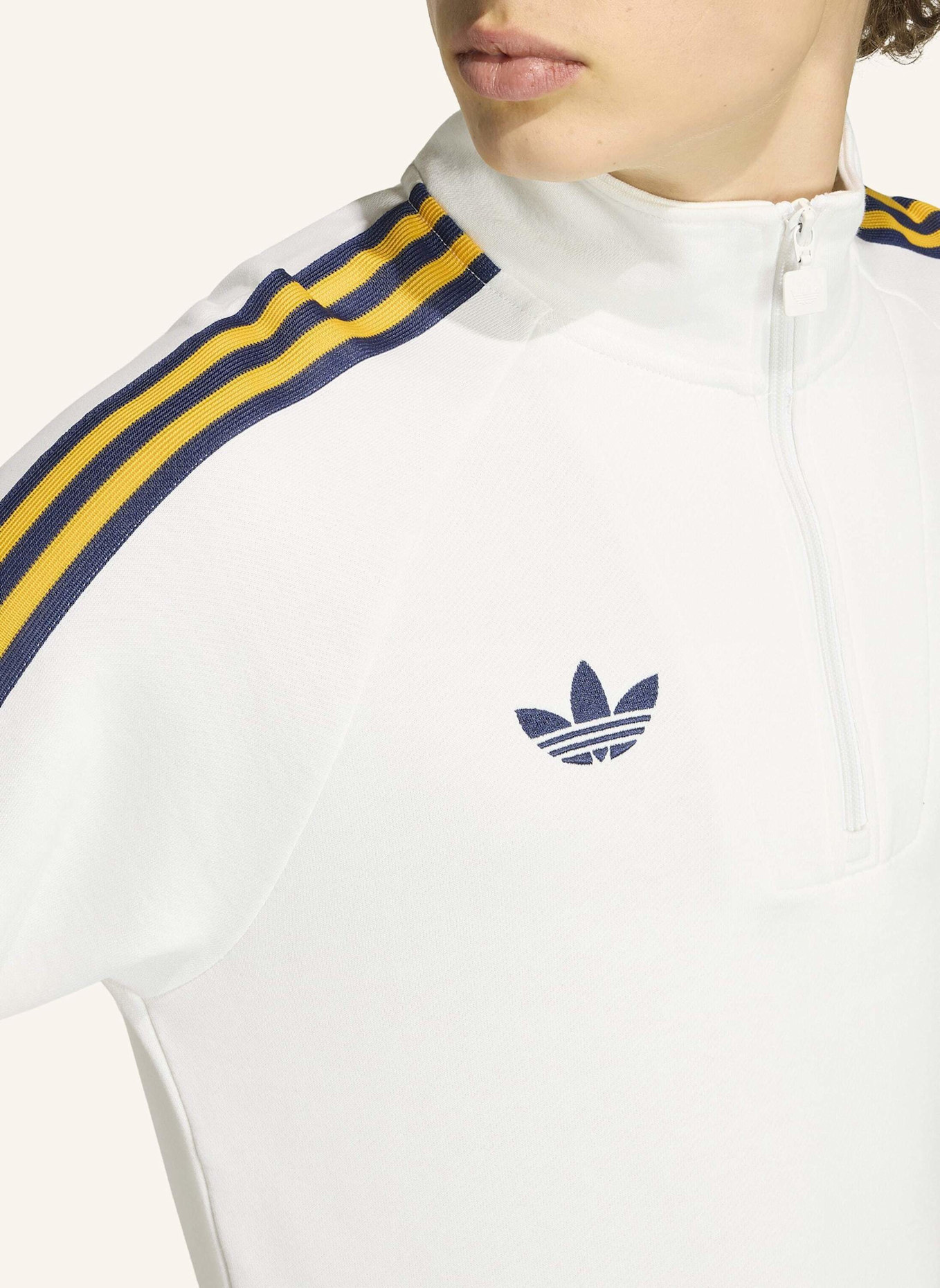adidas REAL MADRID ORIGINALS HALF ZIP OBERTEIL: WEISS