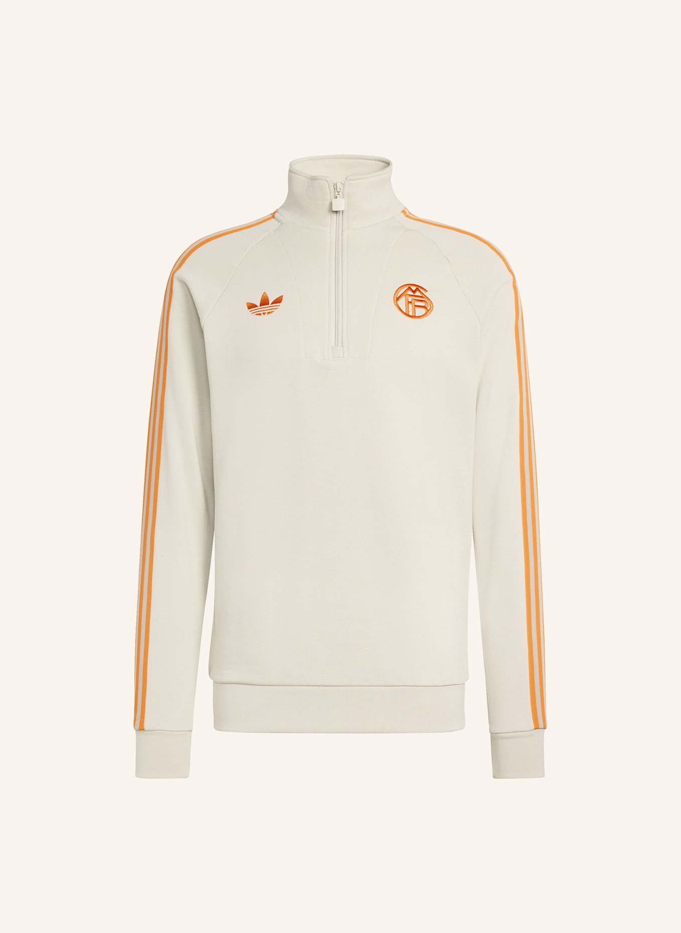 adidas FC BAYERN MÜNCHEN ORIGINALS TOP MIT REISSVERSCHLUSS BIS ZUR BRUST: BEIGE