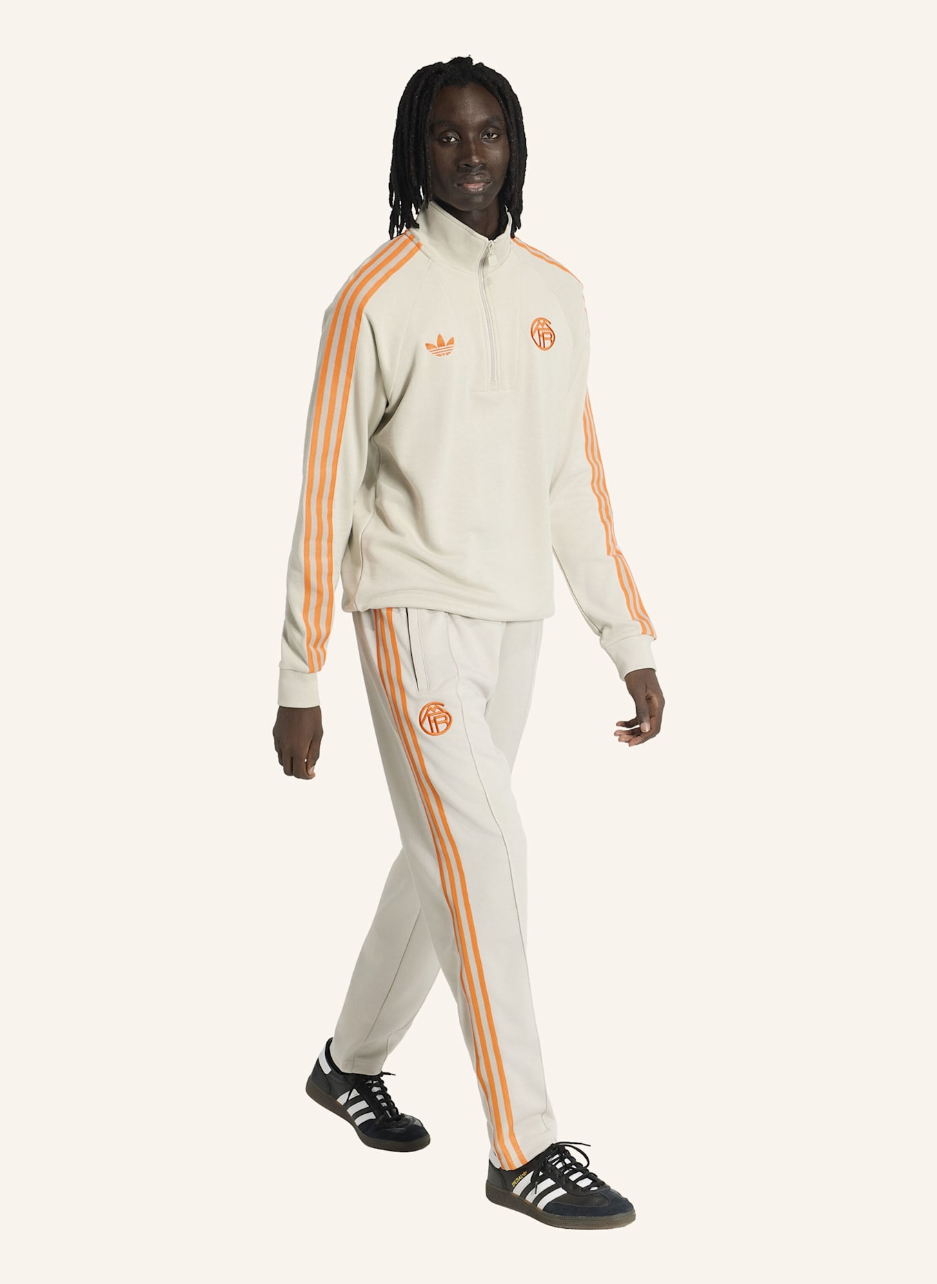 adidas FC BAYERN MÜNCHEN ORIGINALS TOP MIT REISSVERSCHLUSS BIS ZUR BRUST: BEIGE