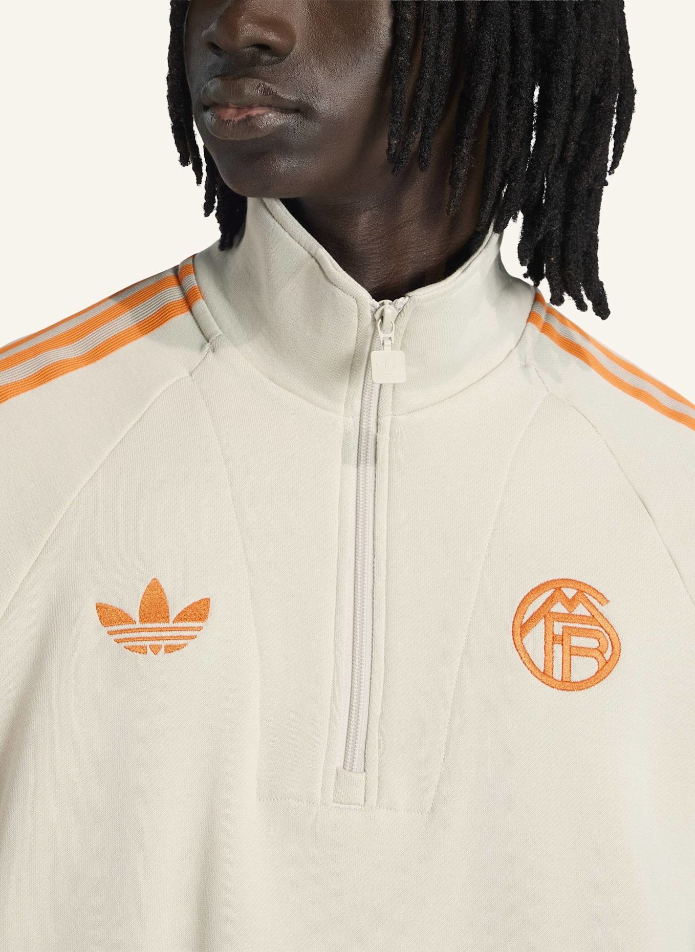 adidas FC BAYERN MÜNCHEN ORIGINALS TOP MIT REISSVERSCHLUSS BIS ZUR BRUST: BEIGE