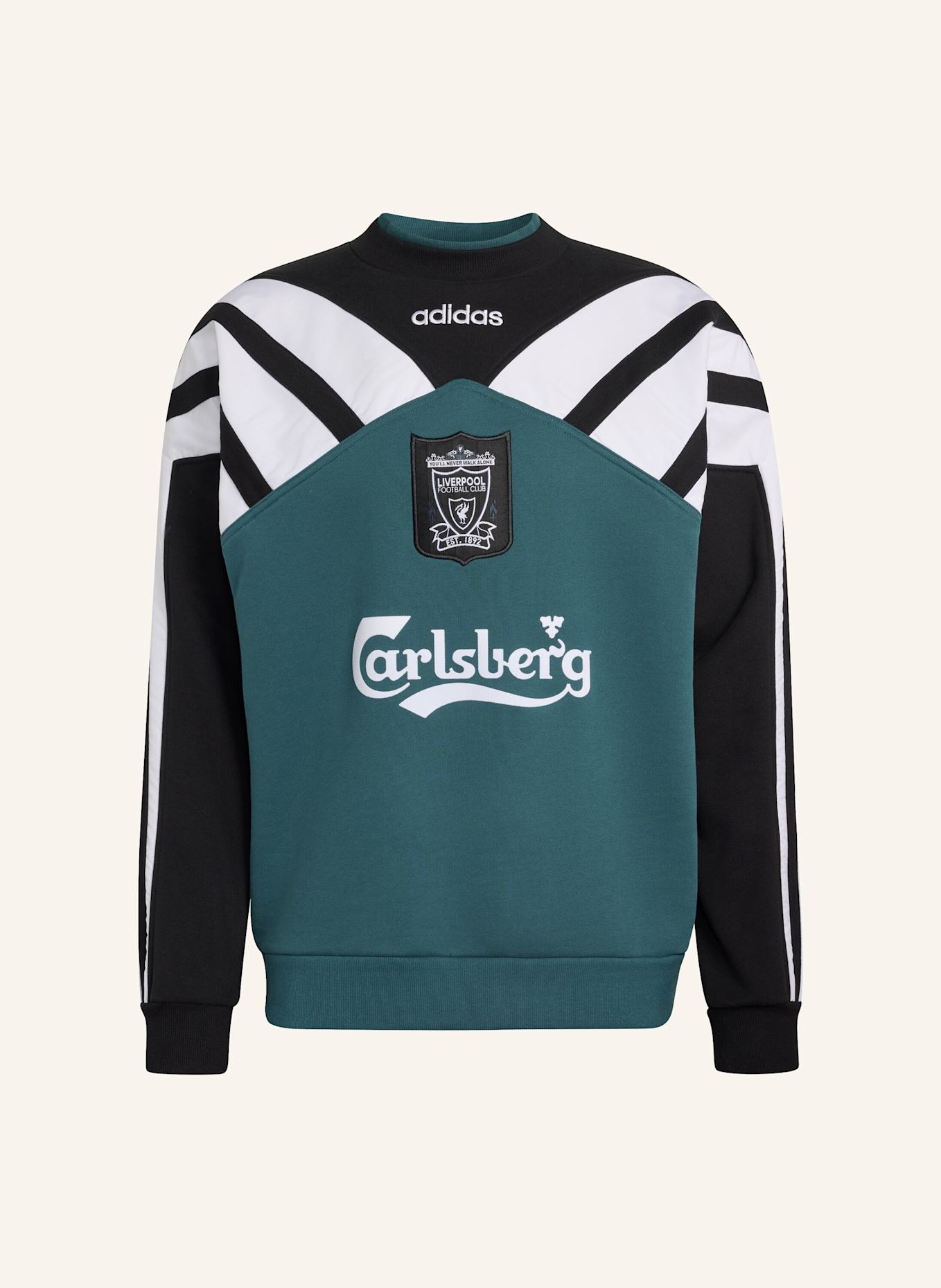adidas LIVERPOOL FC 95 RUNDHALS-SWEATSHIRT: GRÜN/ SCHWARZ