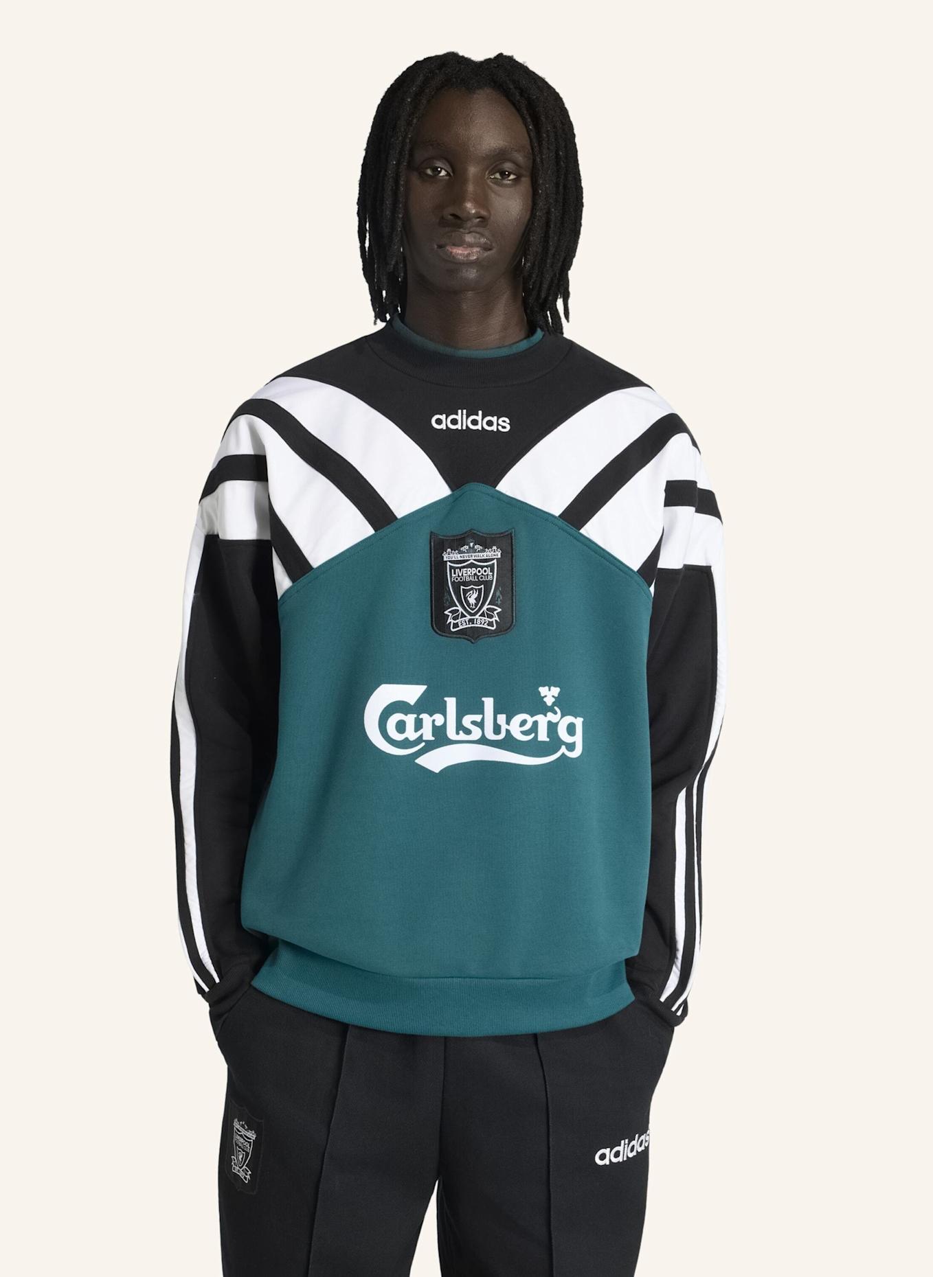 adidas LIVERPOOL FC 95 RUNDHALS-SWEATSHIRT: GRÜN/ SCHWARZ