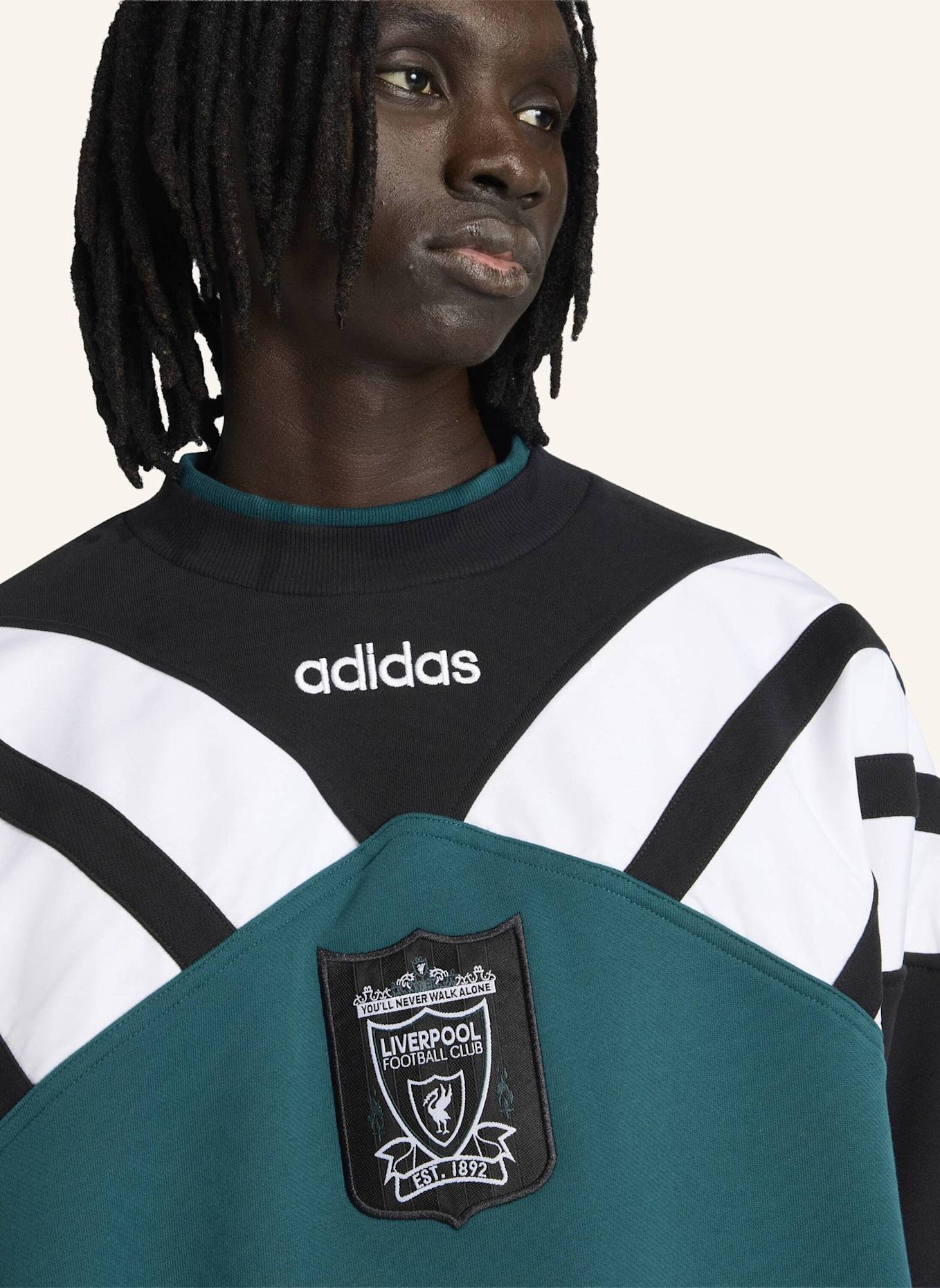adidas LIVERPOOL FC 95 RUNDHALS-SWEATSHIRT: GRÜN/ SCHWARZ
