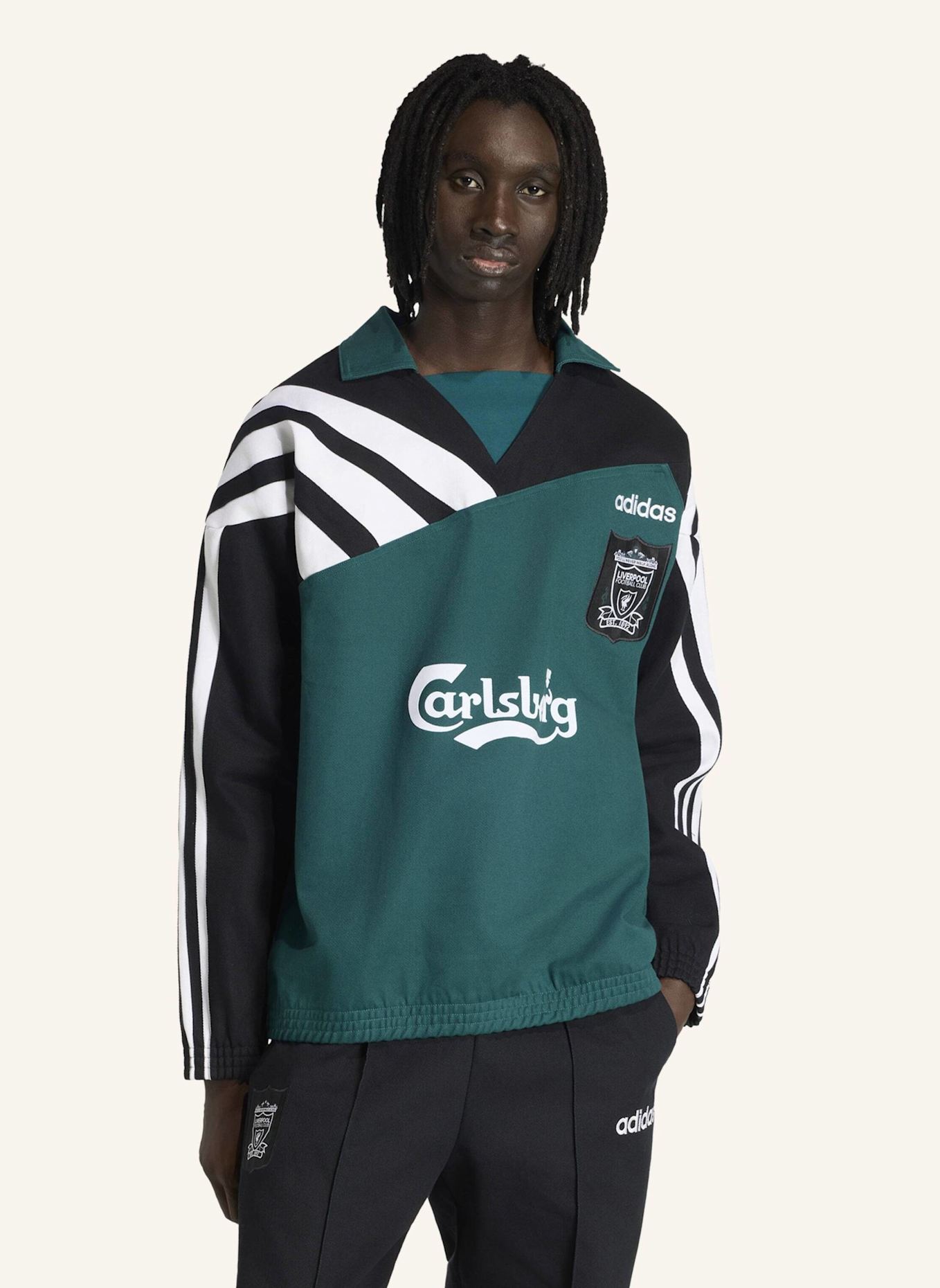 adidas FC LIVERPOOL DRILL TOP 95: GRÜN/ SCHWARZ