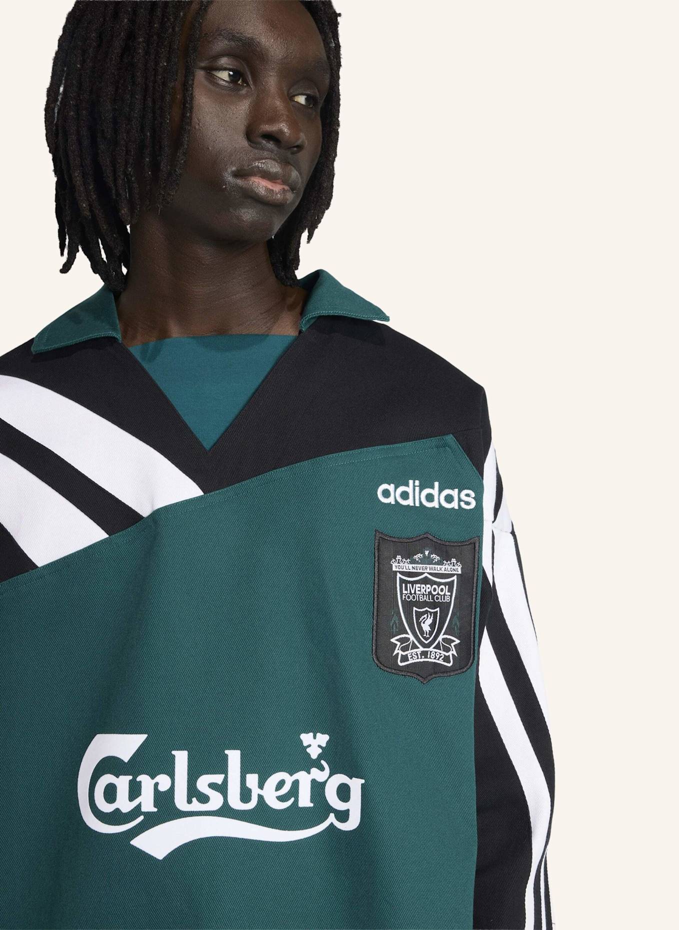 adidas FC LIVERPOOL DRILL TOP 95: GRÜN/ SCHWARZ