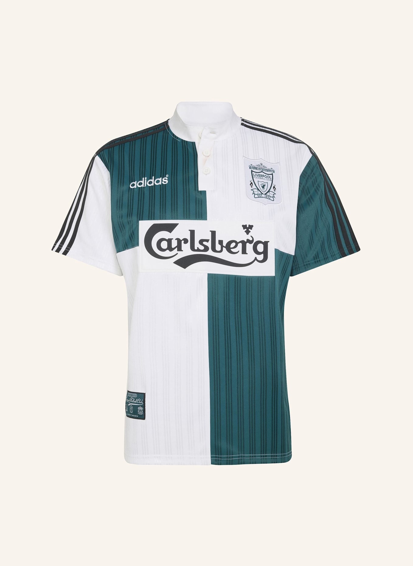 adidas LIVERPOOL FC AUSWÄRTSTRIKOT 95: WEISS/ GRÜN