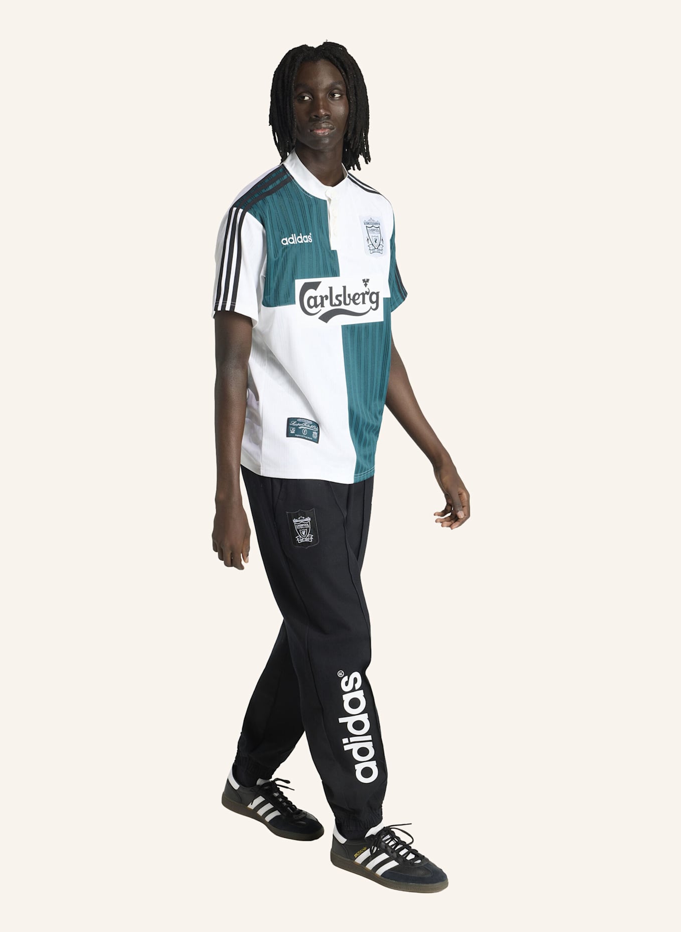 adidas LIVERPOOL FC AUSWÄRTSTRIKOT 95: WEISS/ GRÜN