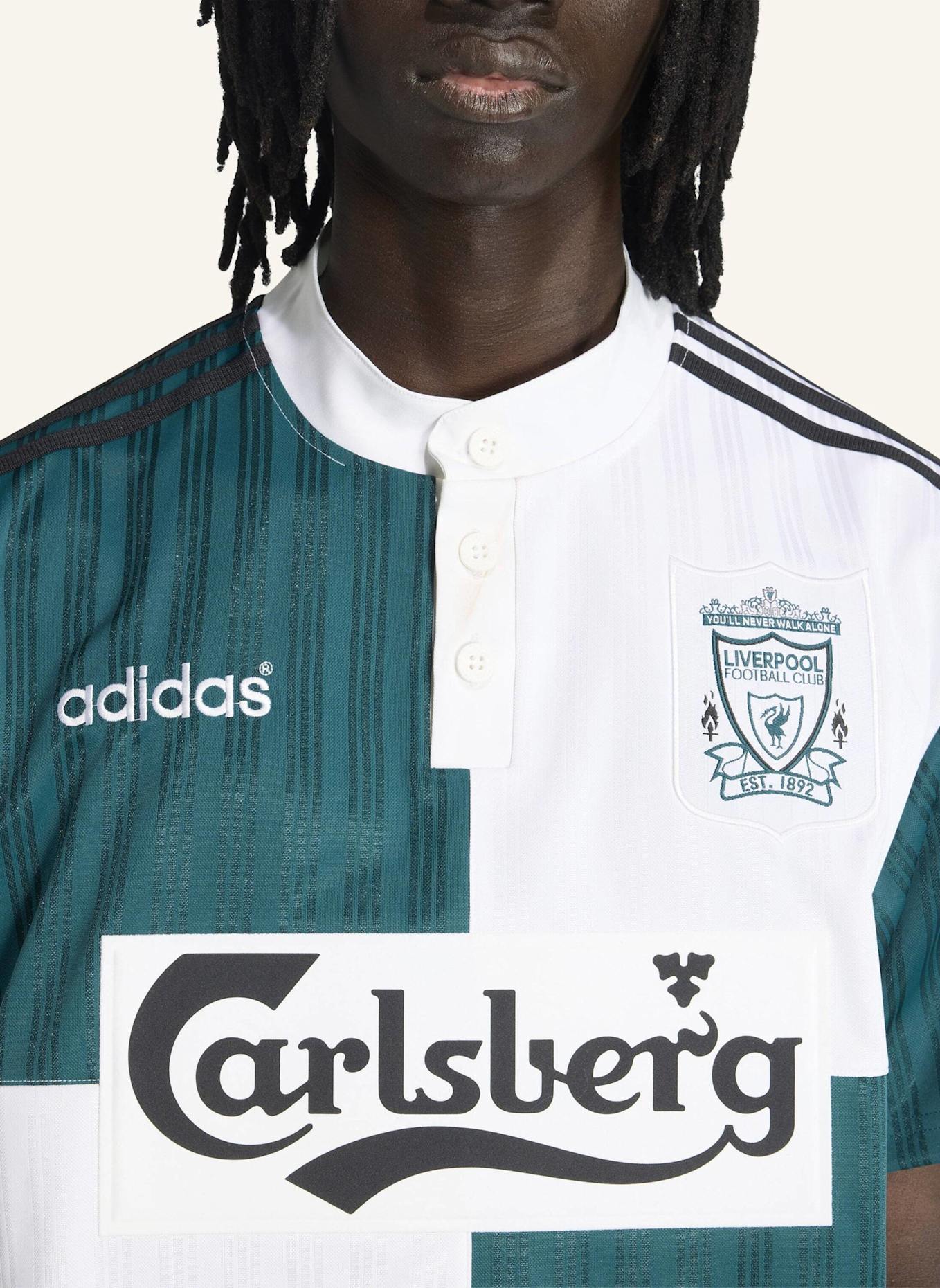 adidas LIVERPOOL FC AUSWÄRTSTRIKOT 95: WEISS/ GRÜN