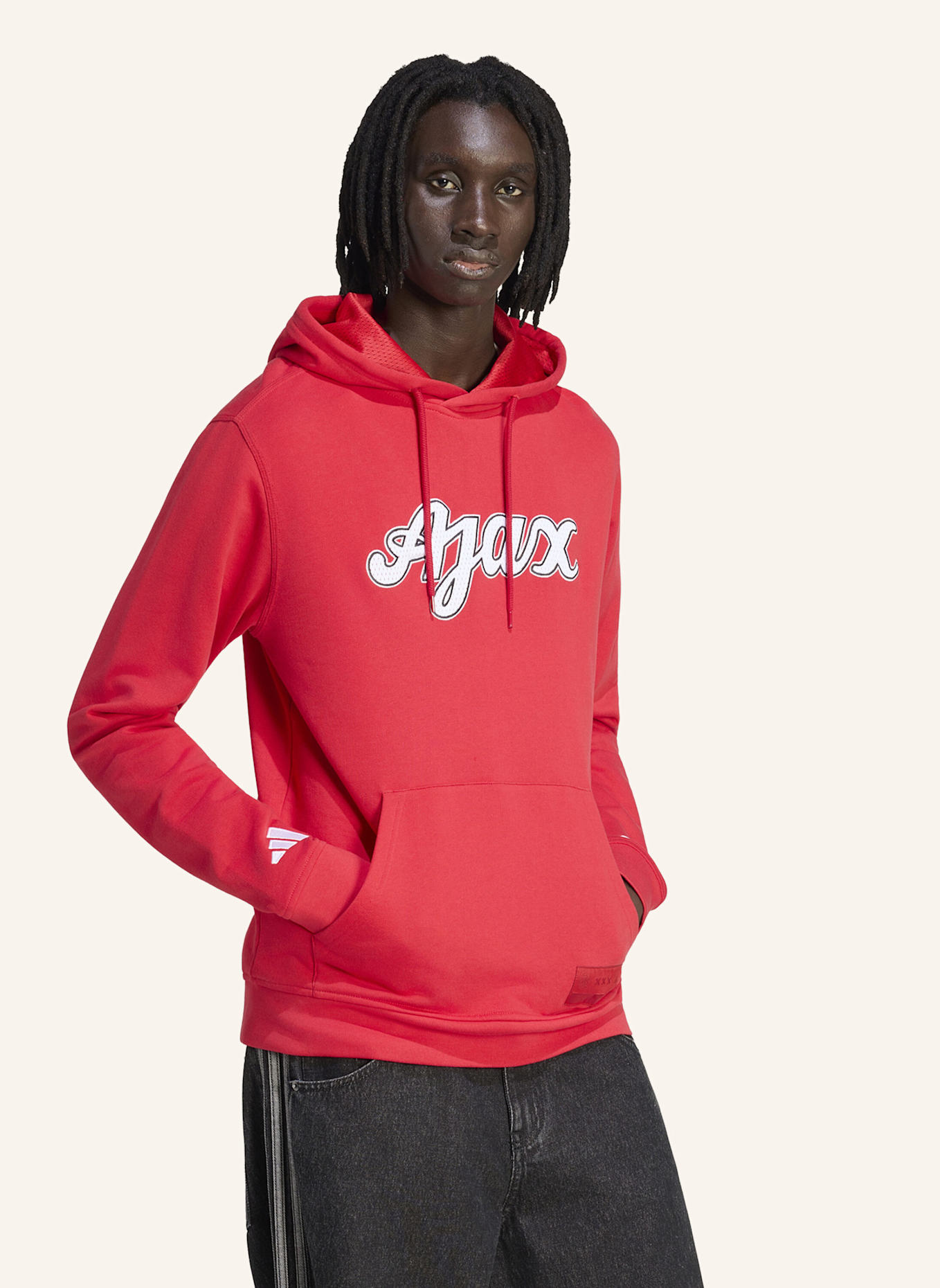 adidas AJAX AMSTERDAM US HOODIE SWEATSHIRT: ROT