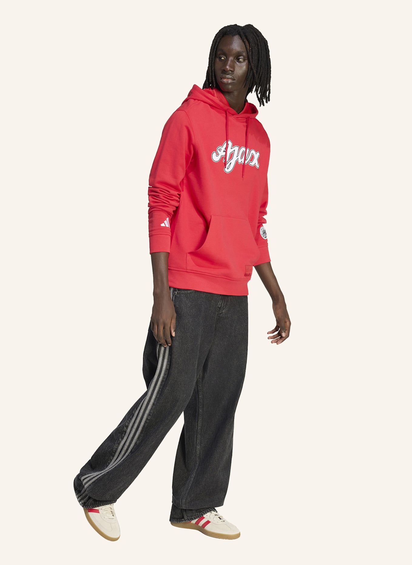 adidas AJAX AMSTERDAM US HOODIE SWEATSHIRT: ROT