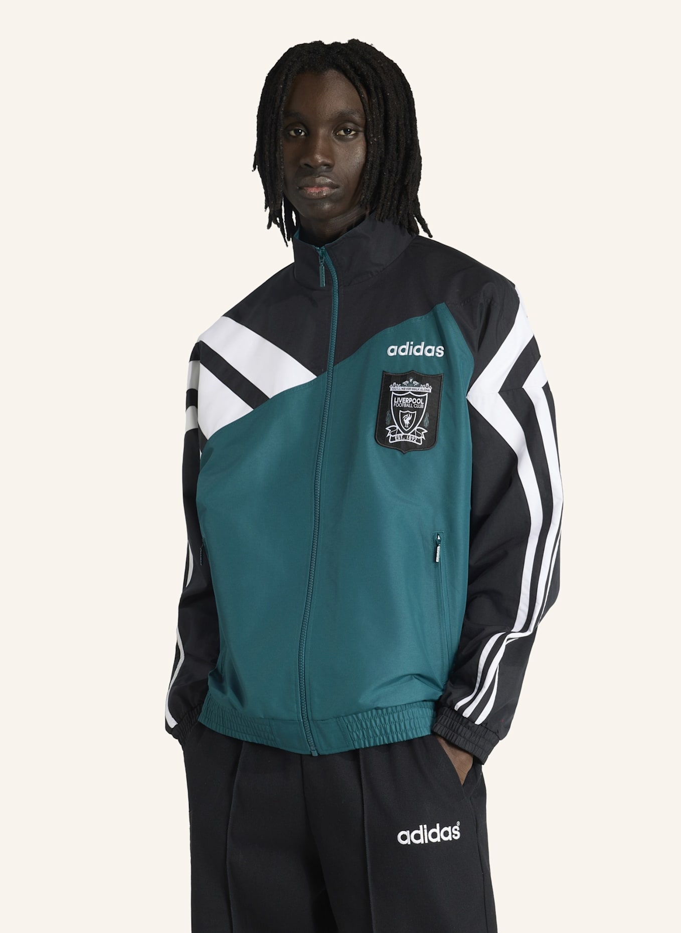adidas FC LIVERPOOL 95 TRAININGSJACKE: GRÜN/ SCHWARZ