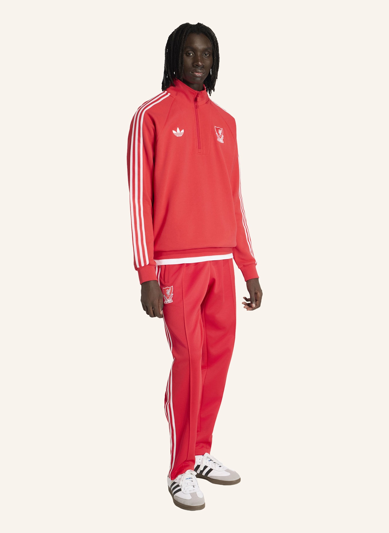 adidas LIVERPOOL FC ORIGINALS HALF ZIP OBERTEIL: ROT