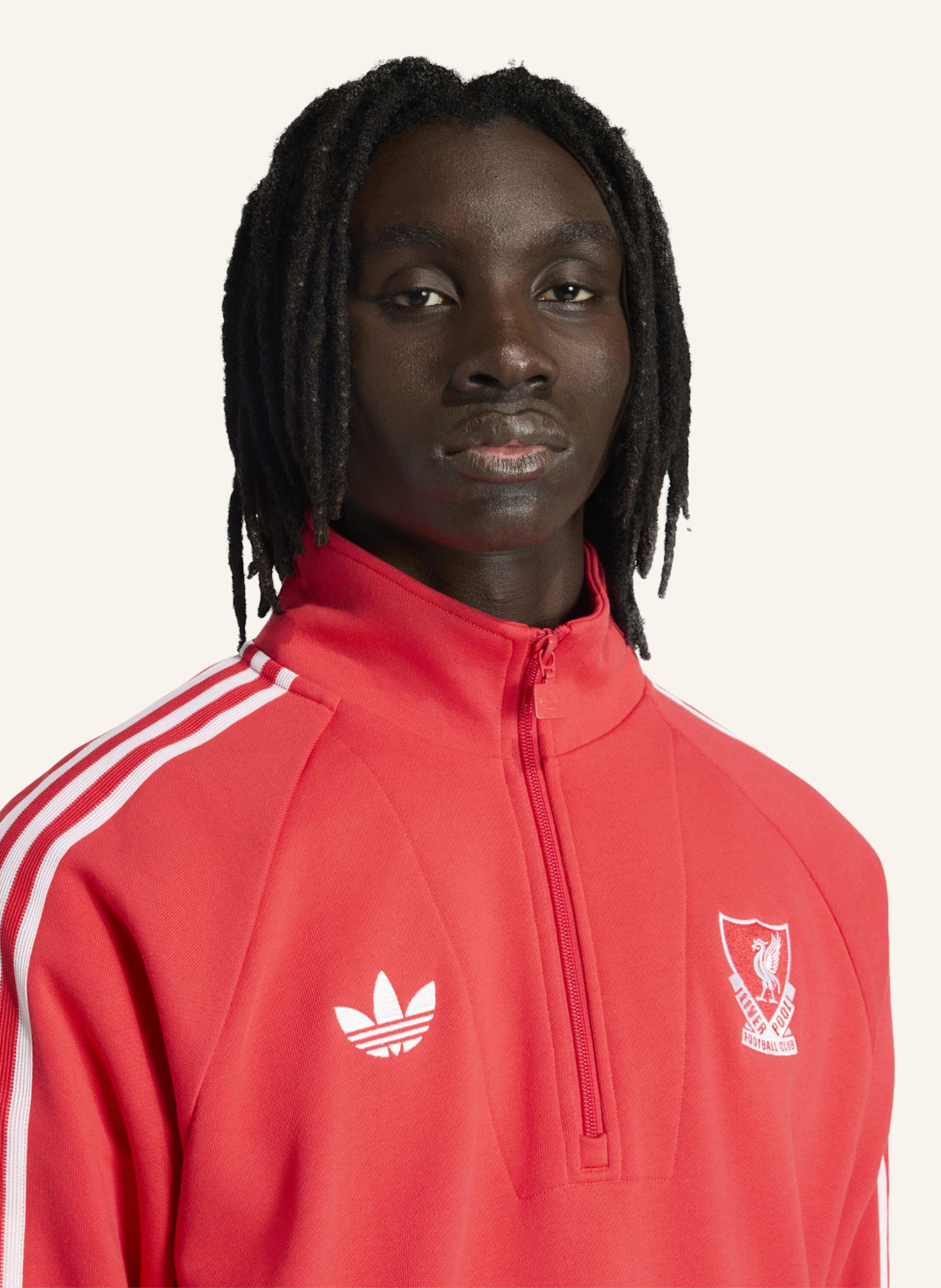 adidas LIVERPOOL FC ORIGINALS HALF ZIP OBERTEIL: ROT