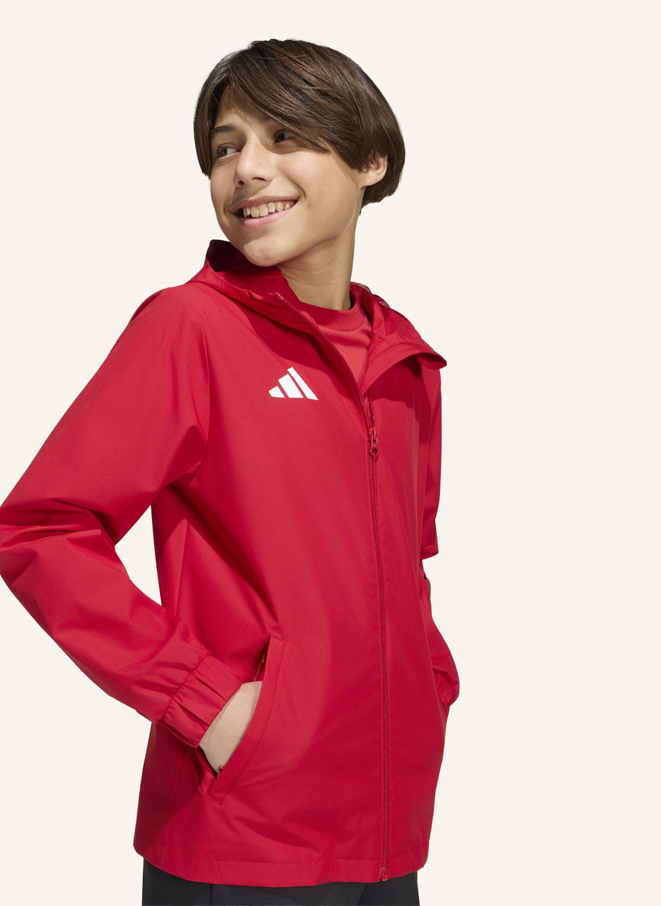 adidas ENTRADA26 KIDS ALLWETTERJACKE: WEISS