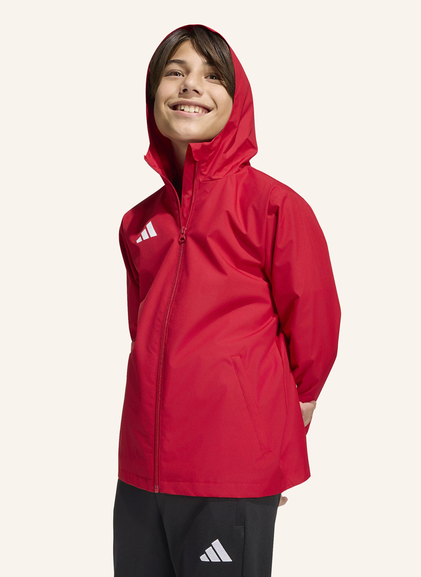 adidas ENTRADA26 KIDS ALLWETTERJACKE: WEISS