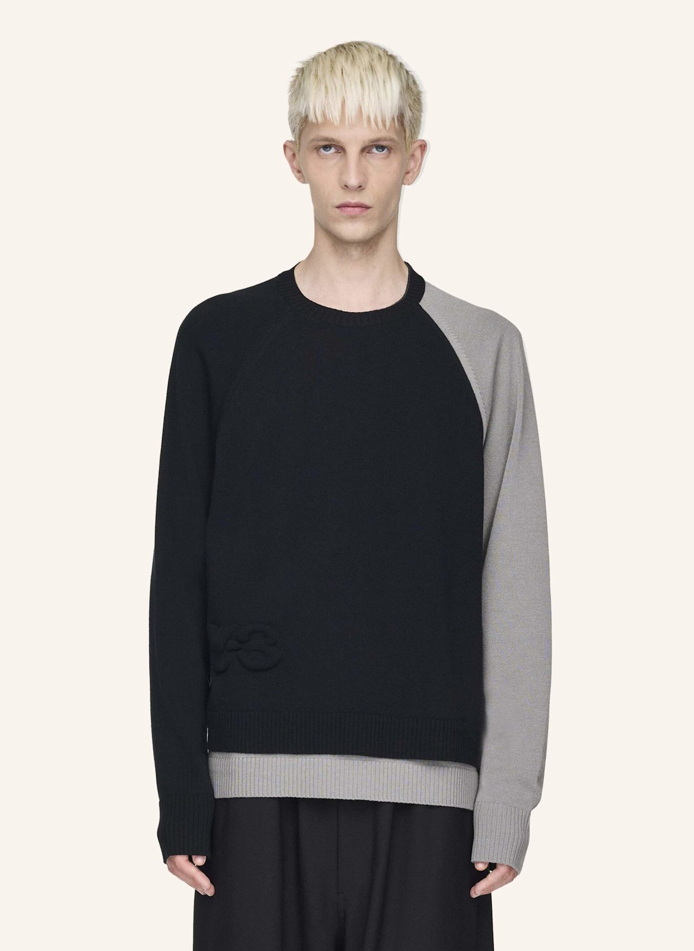 Y-3 Y-3 LOGO KNIT CREW: SCHWARZ
