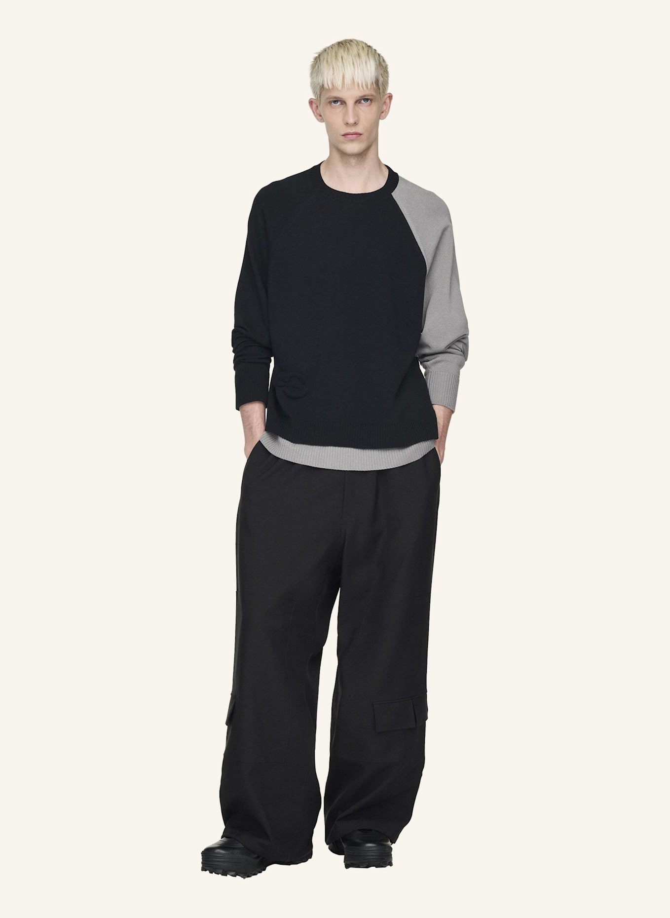 Y-3 Y-3 LOGO KNIT CREW: SCHWARZ