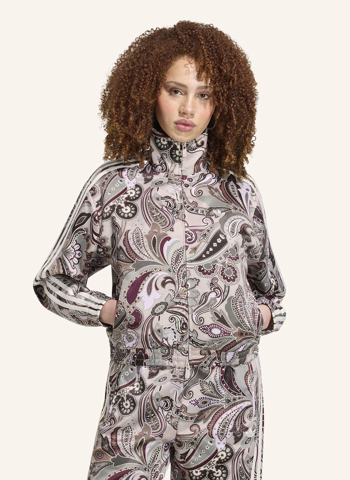 adidas Originals ADIDAS LIBERTY LONDON FIREBIRD SATIN ORIGINALS JACKE: BEIGE