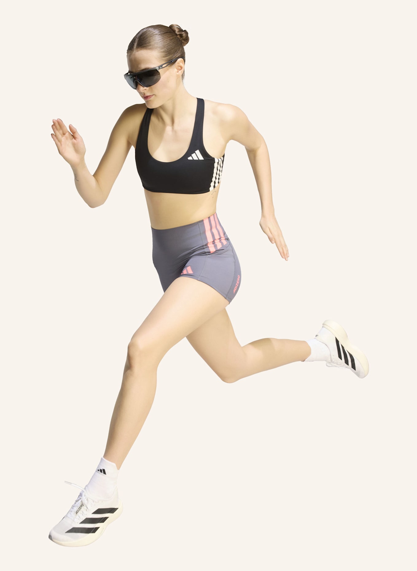 adidas ADIZERO SHORT LEGGINGS: GRAU