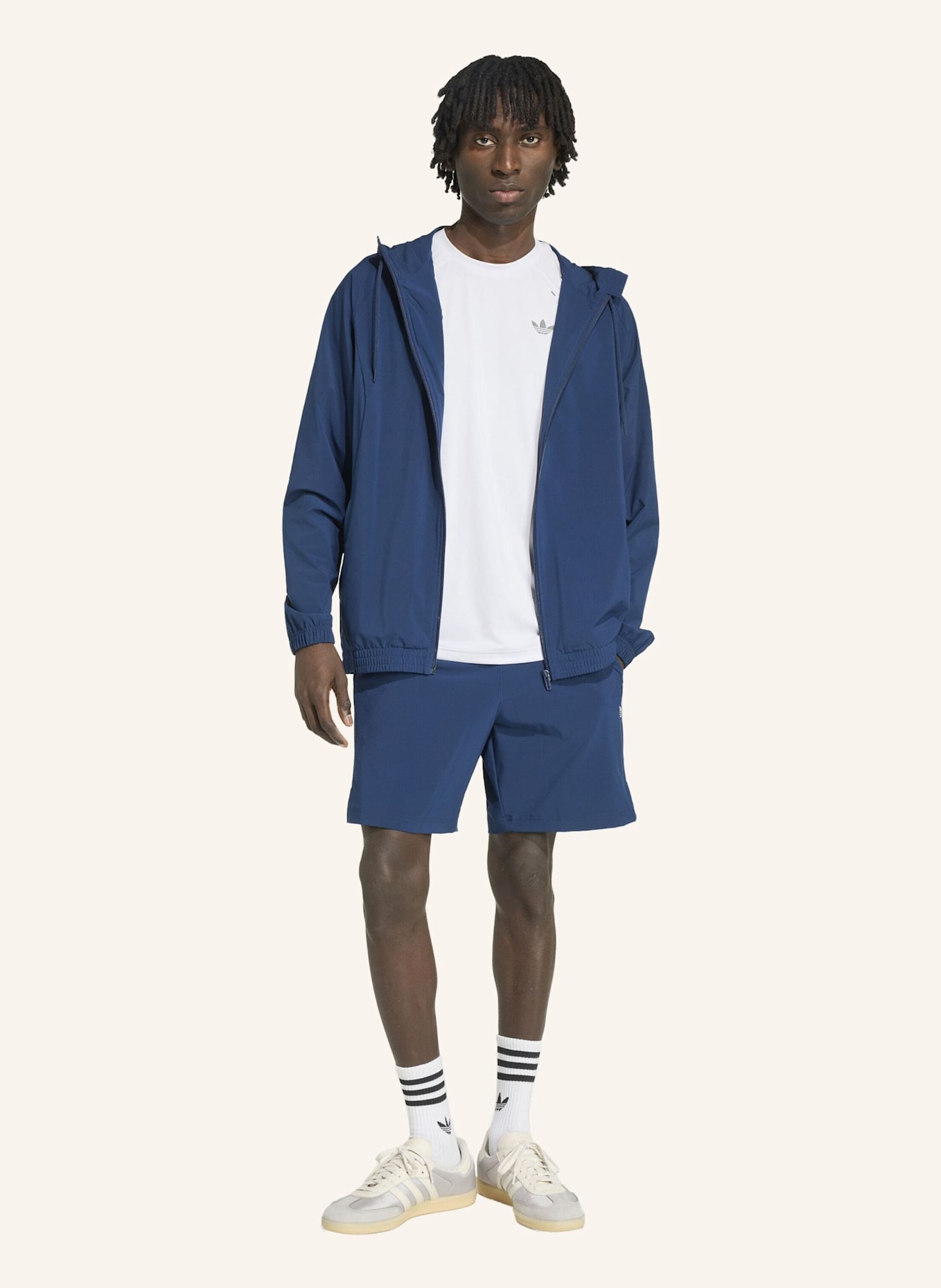 adidas Originals TECH TREFOIL ESSENTIALS ORIGINALS JACKE, KAPUZE, DURCHGEHENDER REISSVERSCHLUSS: BLAU