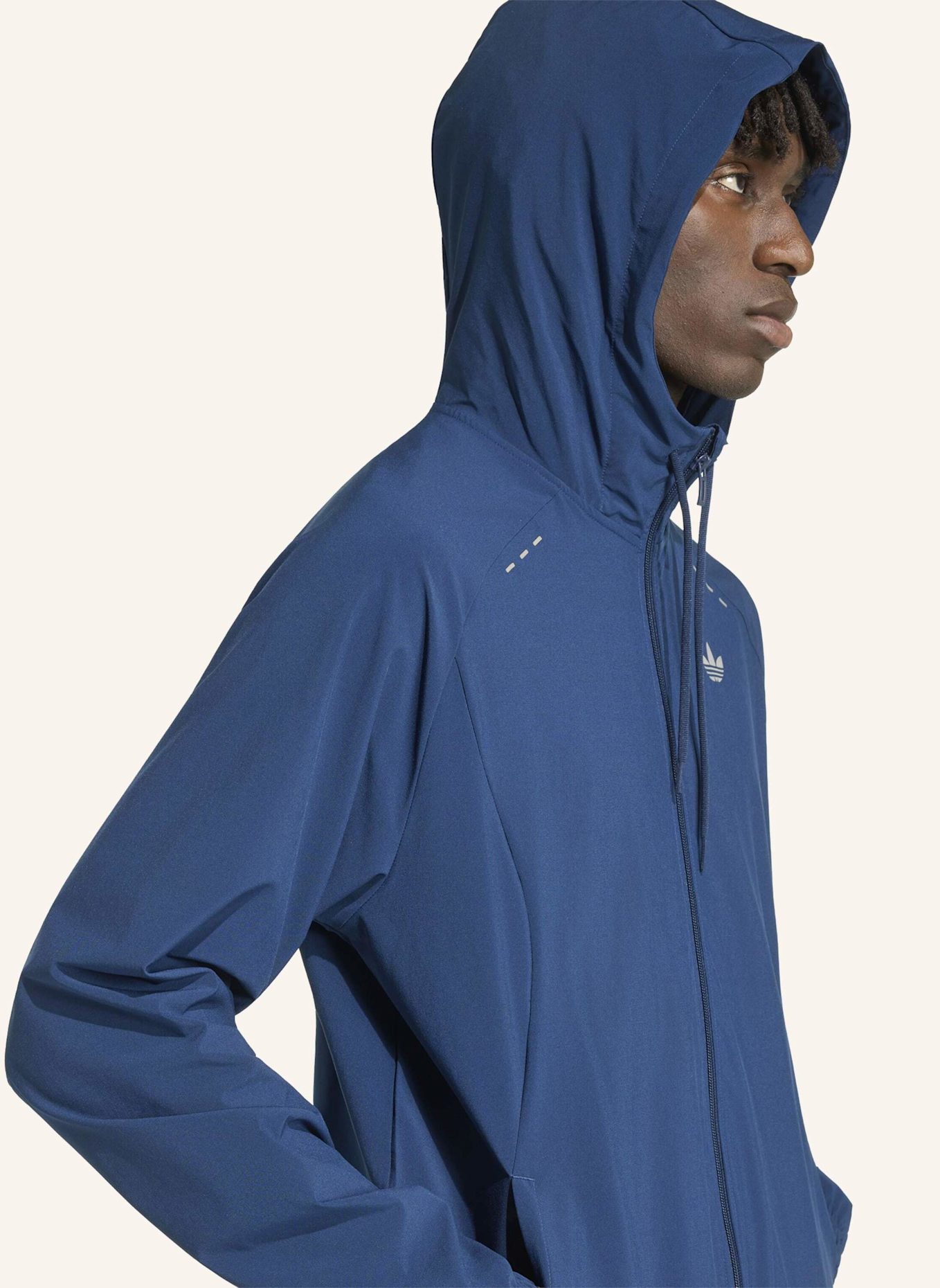 adidas Originals TECH TREFOIL ESSENTIALS ORIGINALS JACKE, KAPUZE, DURCHGEHENDER REISSVERSCHLUSS: BLAU