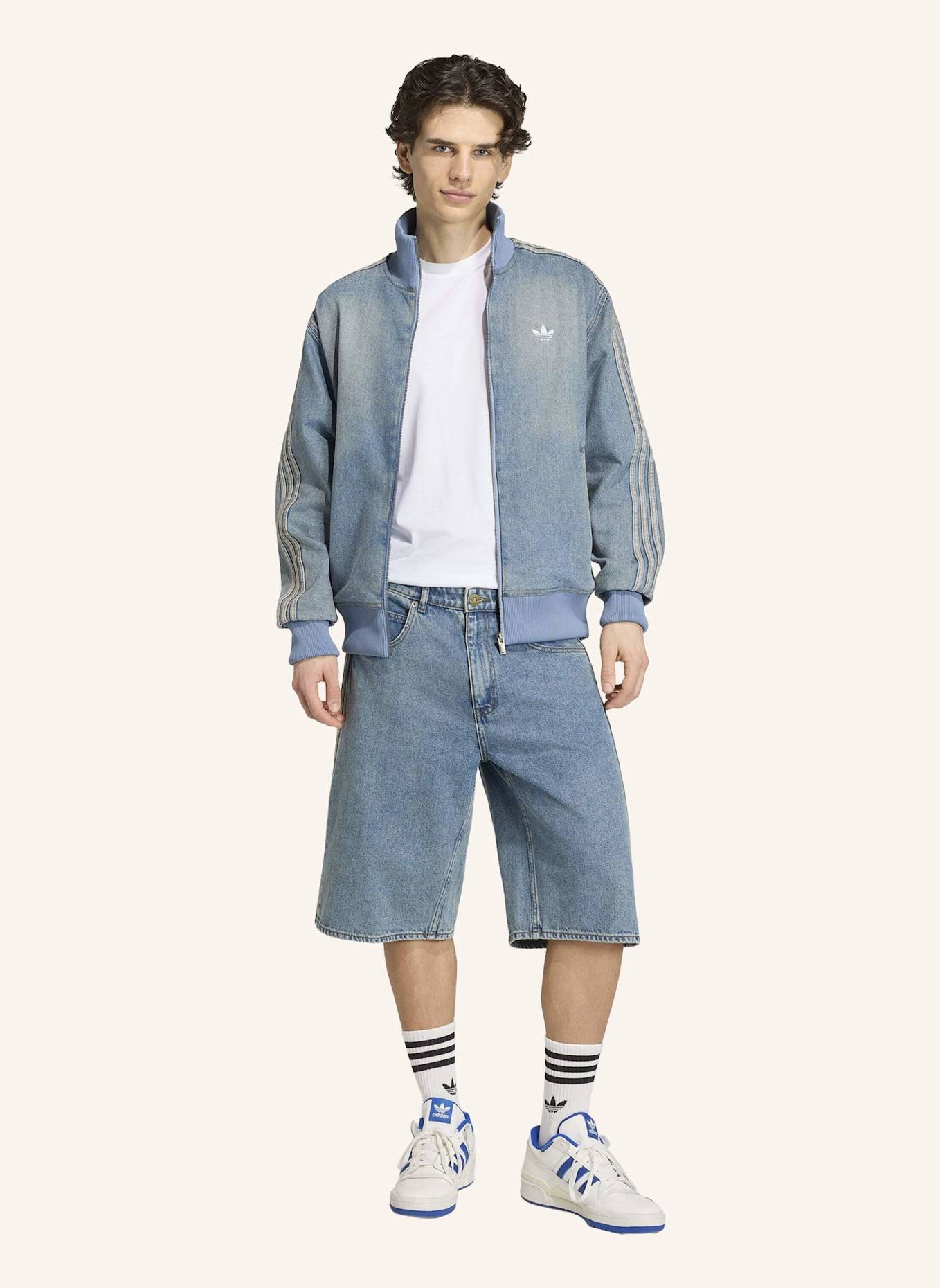 adidas Originals FIREBIRD ADICOLOR DENIM TRACK TOP: BLAU