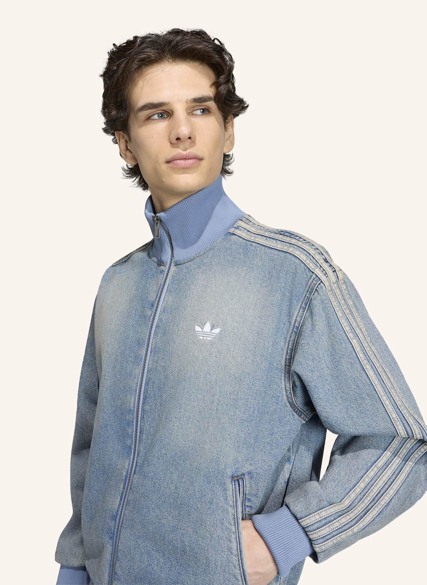 adidas Originals FIREBIRD ADICOLOR DENIM TRACK TOP: BLAU