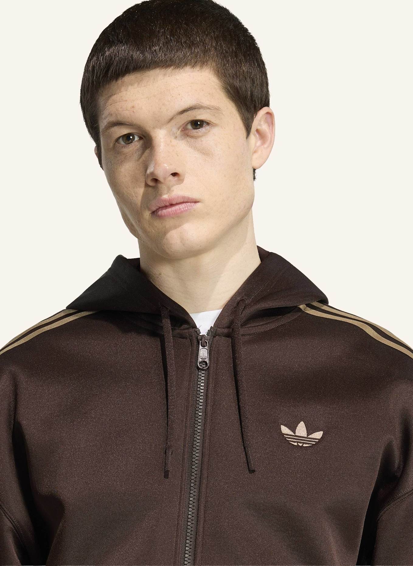 adidas Originals ADIDAS ADICOLOR SPACER OVERSIZED KAPUZENJACKE: BRAUN