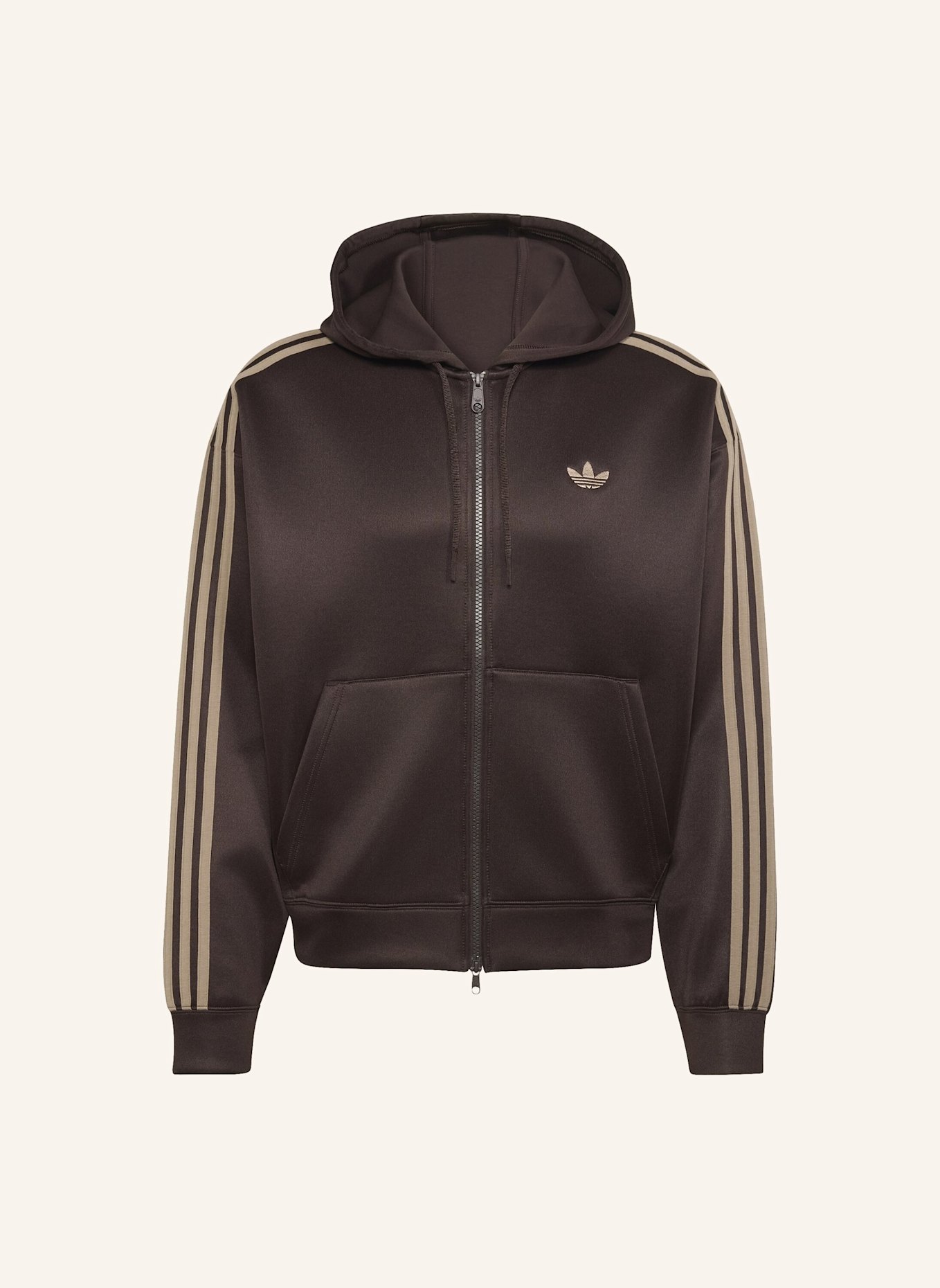 adidas Originals ADIDAS ADICOLOR SPACER OVERSIZED KAPUZENJACKE: BRAUN
