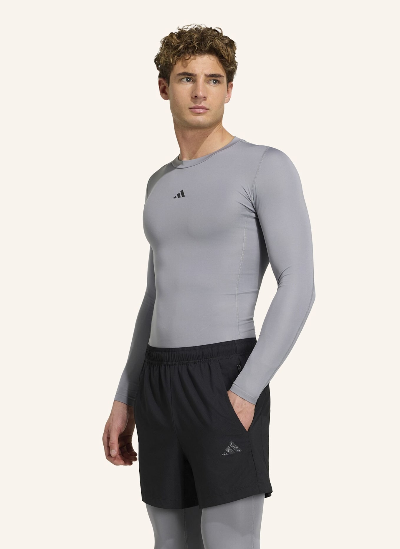 adidas Longsleeve TECHFIT COMPRESSION TRAINING: GRAU