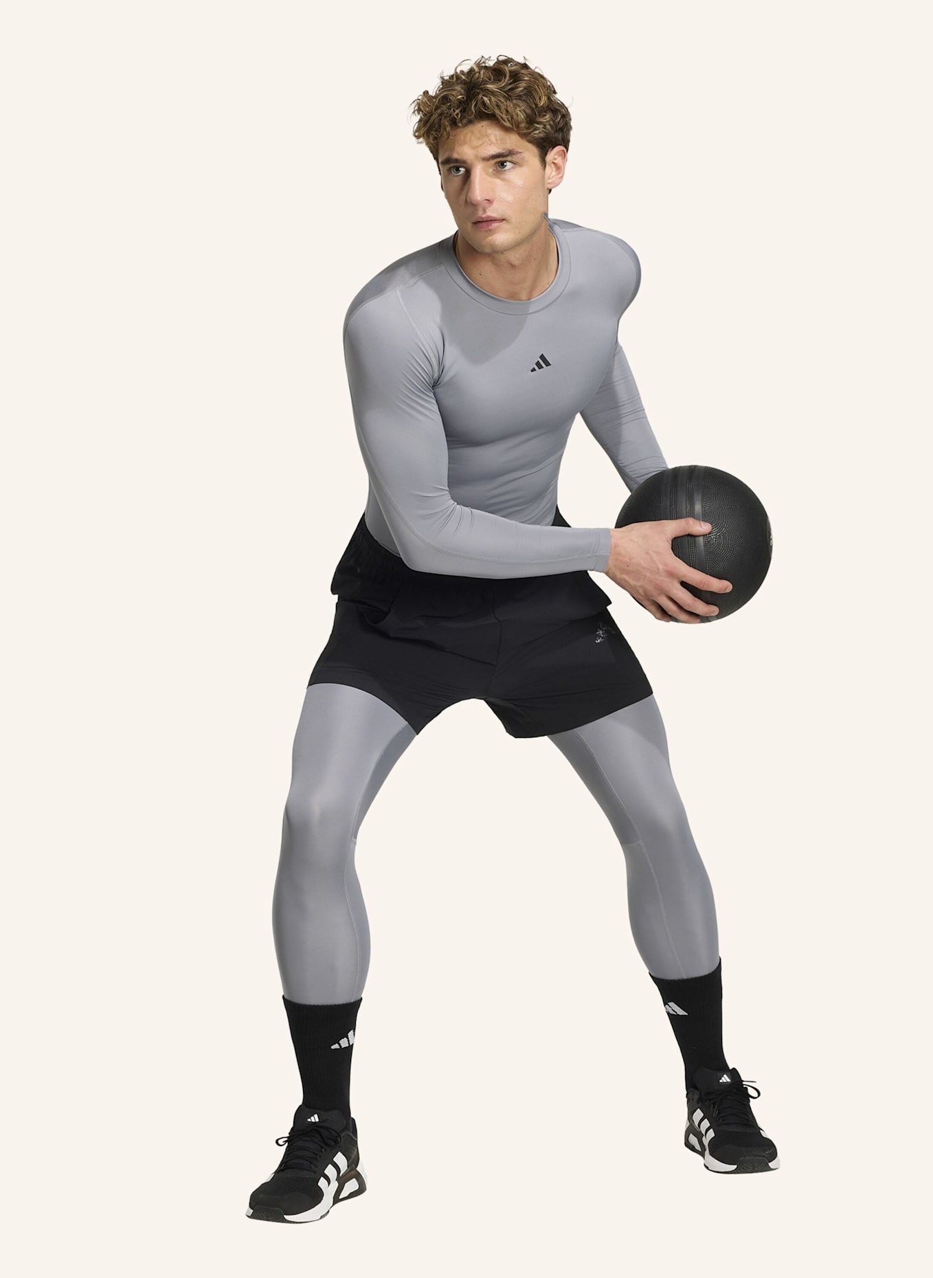 adidas Longsleeve TECHFIT COMPRESSION TRAINING: GRAU